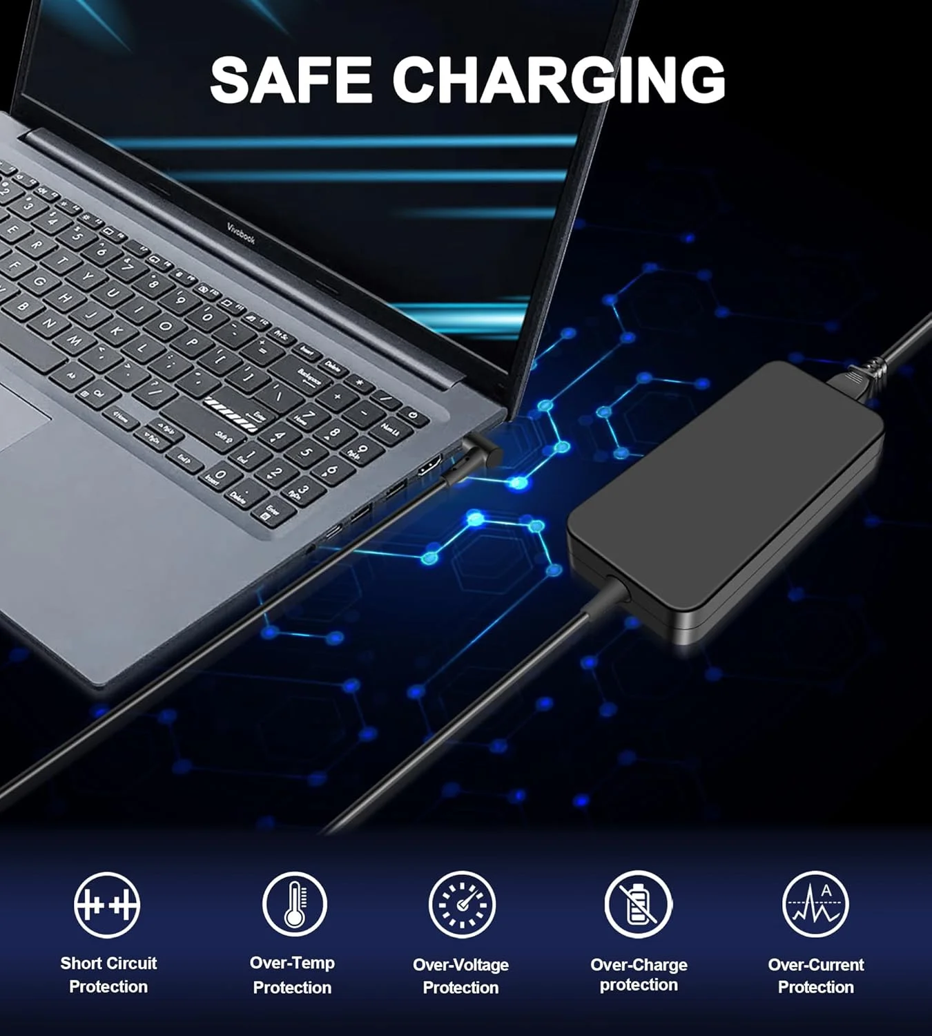 شارژر لپ تاپ 120 واتی 6.0x3.7 میلی‌متری برای ایسوس ROG Zephyrus G13 2023 GA302 G14 GA402 K3500PA