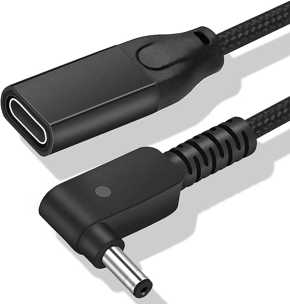 کابل شارژ آداپتور USB C مادگی به نوک کوچک 4.0*1.35 میلی‌متری برای لپ‌تاپ‌های ایسوس Chromebook C300 C300M C300MA C300S C300SA C300SA-DS02 C300SA-DS02-LB C300SA-DS02-RD 90w 65w 45w