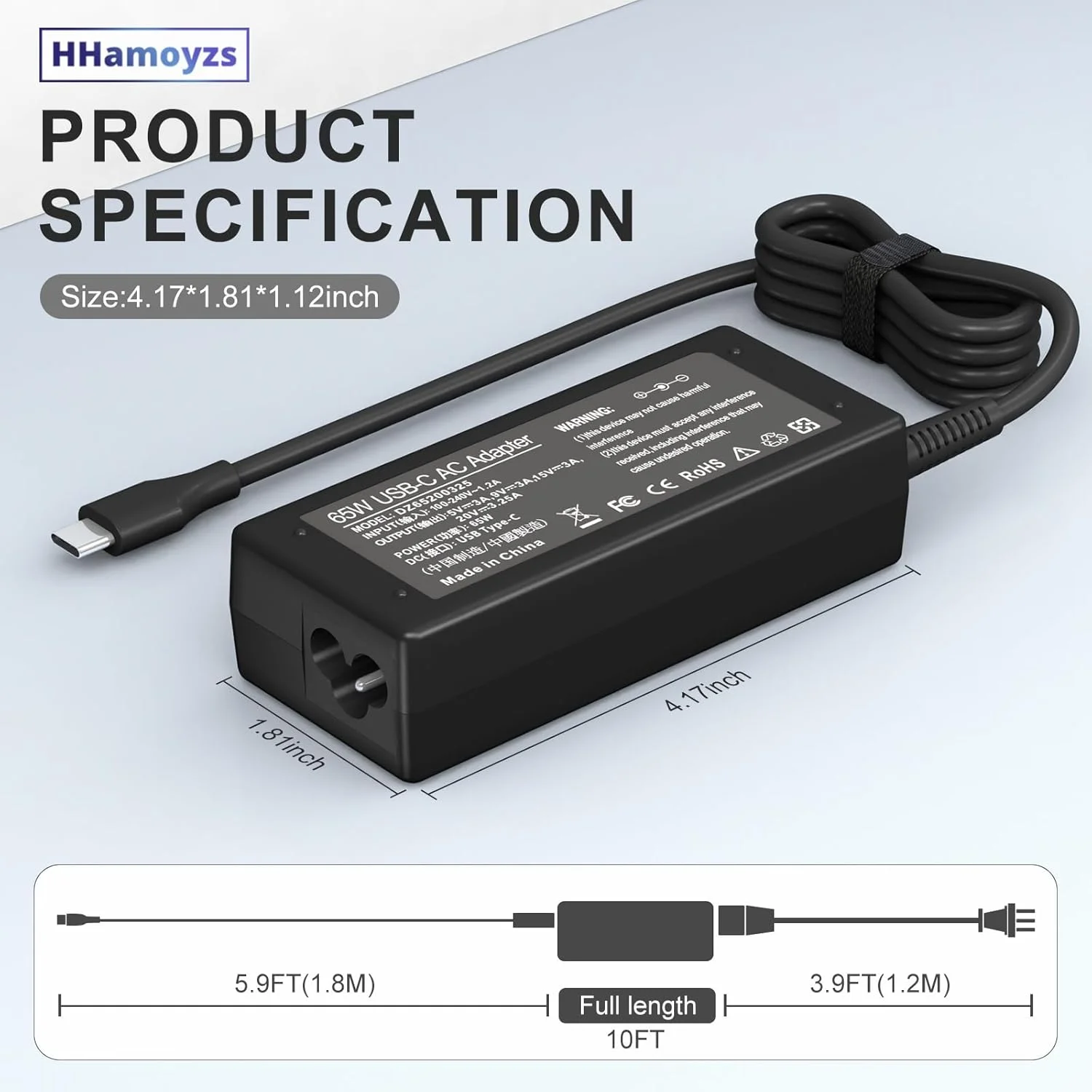 شارژر USB C با توان 65 وات و 45 وات سازگار با کروم بوک X360 11 13 14 / HP / Dell / Lenovo / Samsung / Acer / Asus / Spectre X360 / Thinkpad Type C
