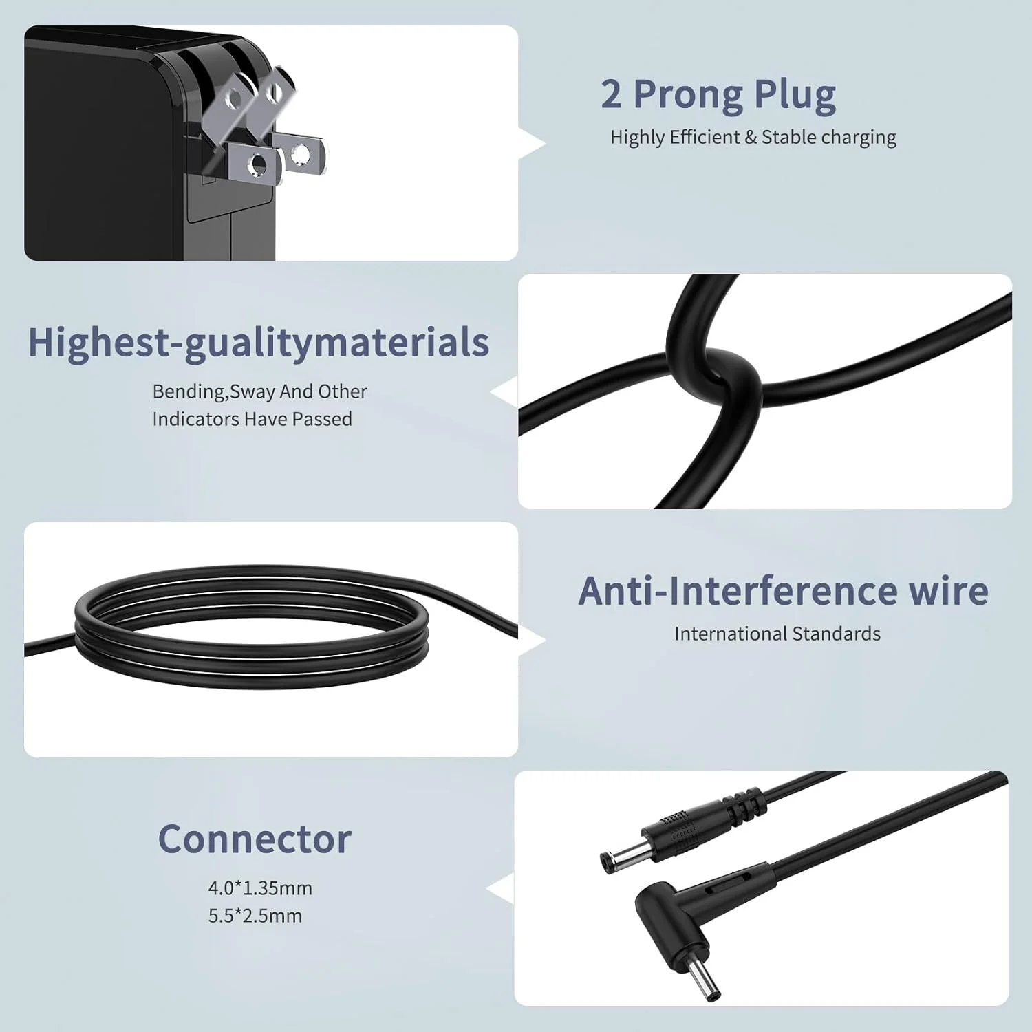 شارژر لپ تاپ 45 واتی سازگار با Asus Vivobook X541 X515 X556 X712 آداپتور منبع تغذیه