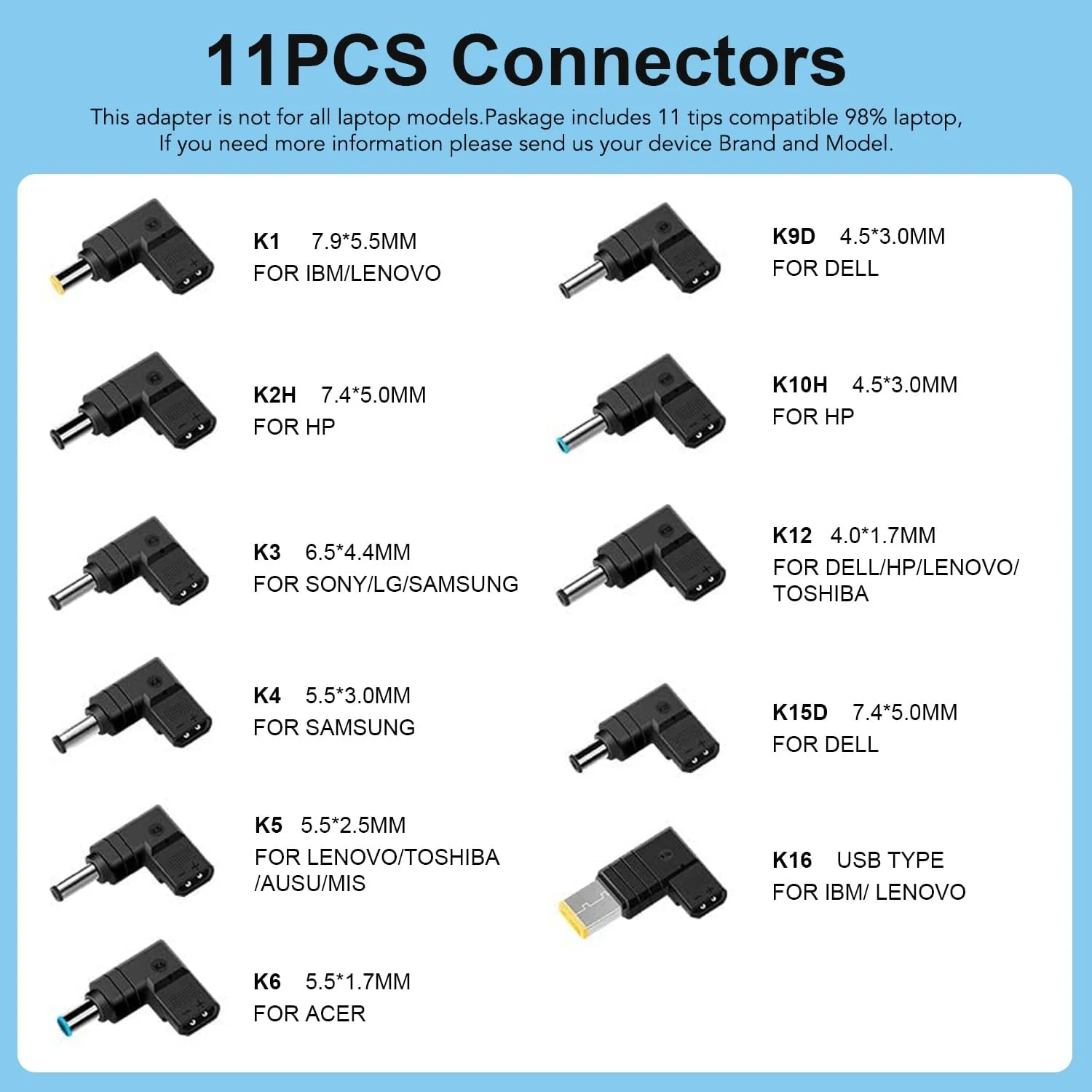آداپتور DC یونیورسال 100W 90W 65W 45W شارژر فندکی لپ تاپ 12V-24V برای HP Dell Toshiba IBM Lenovo Acer ASUS MSI Samsung Fujitsu Gateway JBL Bose Sony LG ساندبار اسپیکر تلویزیون مانیتور پاور استیشن