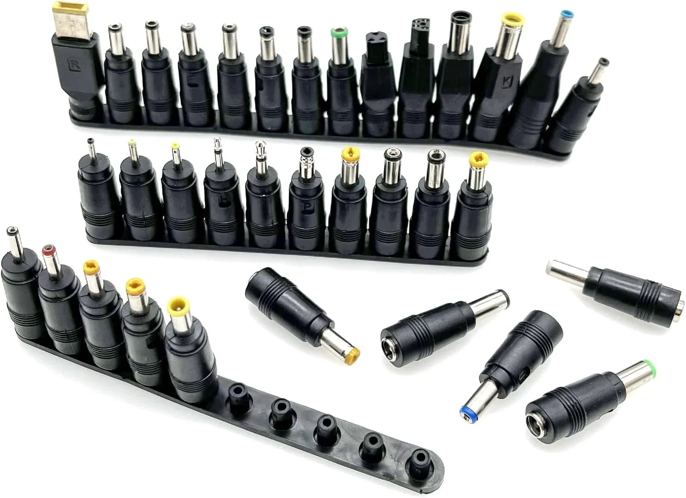 مجموعه 34 عددی سری جک DC استوانه ای JZK، سری کانکتور شارژر، آداپتور جک استوانه ای، سری پلاگین شارژر DC 5.5mm x 2.1mm، پلاگین استوانه ای DC، کانکتورهای برق لپ تاپ