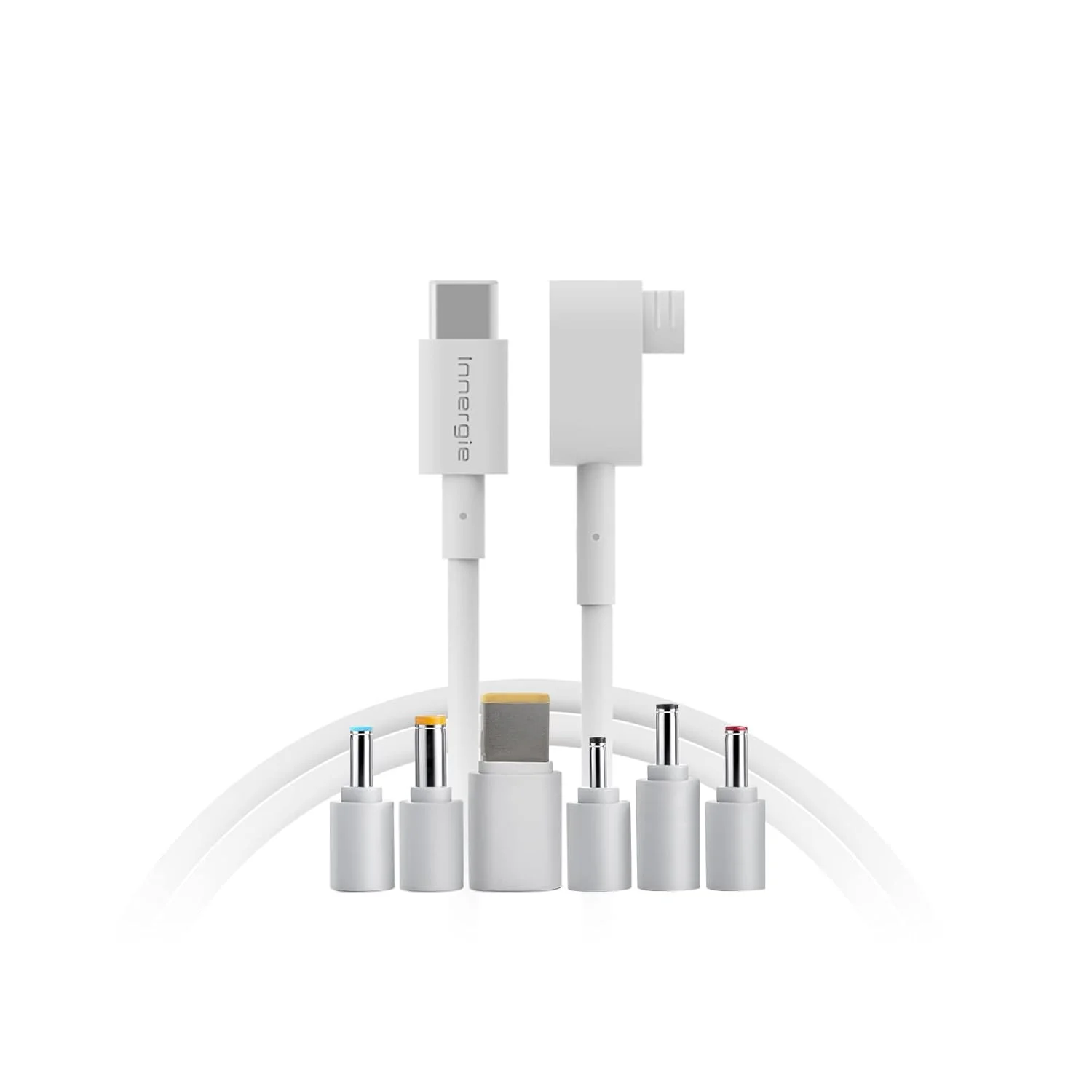 کابل آداپتور برق USB-C اینرجی مدل C-T به طول 1.5 متر به همراه کانکتورهای جهانی لپ تاپ، مناسب برای اکثر لپ تاپ ها و کانکتورهای چندگانه کامپیوتر سازگار با ایسر/ایسوس/دل/اچ پی/لنوو و غیره (دلتا الکترونیکس)