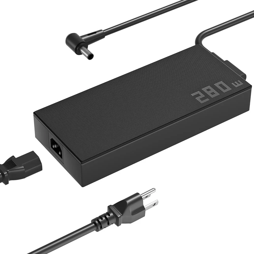 280W AC Charger Compatible with Asus ROG Strix G16 G17 G18 G15 Scar 15 17 G614 G814 G713 G533 Zephyrus S17 M16 Duo 16 GU604 GX650 TUF Gaming A16 FA617 FA607 Zenbook UX7602 ProArt W730 Laptop