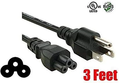 کابل برق 3 فوتی لپ تاپ iMBAPrice برای شارژر کامپیوترهای نوت بوک Acer/Asus/Compaq/Dell/Gateway/HP/IBM/Lenovo/MSI/Sony/Toshiba