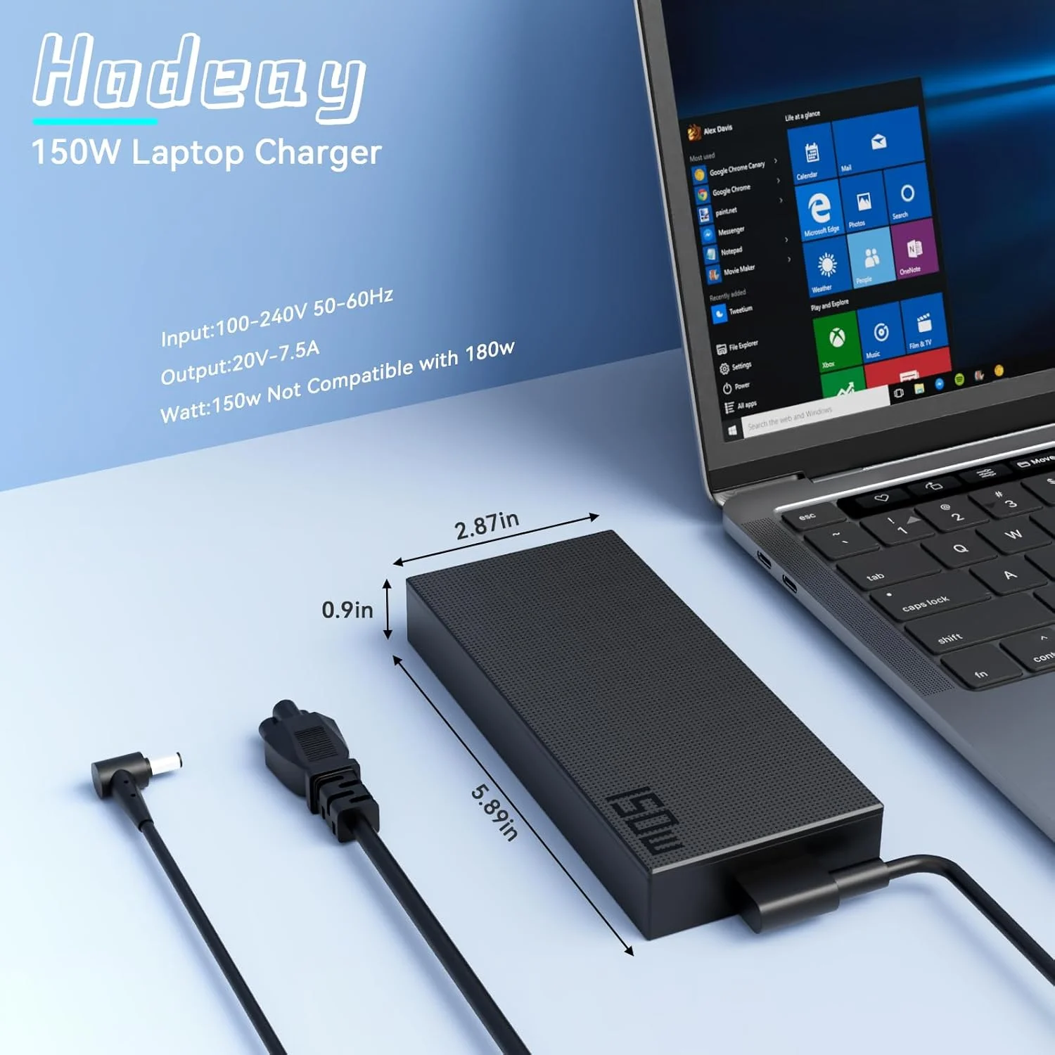 شارژر لپ تاپ 150W ADP-150CH B سازگار با ایسوس TUF Gaming A15 A17 F15 F17 FA506 FA706 FX505 FX705 FX506 FX706 FX766 FX505DT FX505GT Rog Strix G15 G17 G531 G731 G531GD G531GT G731GT