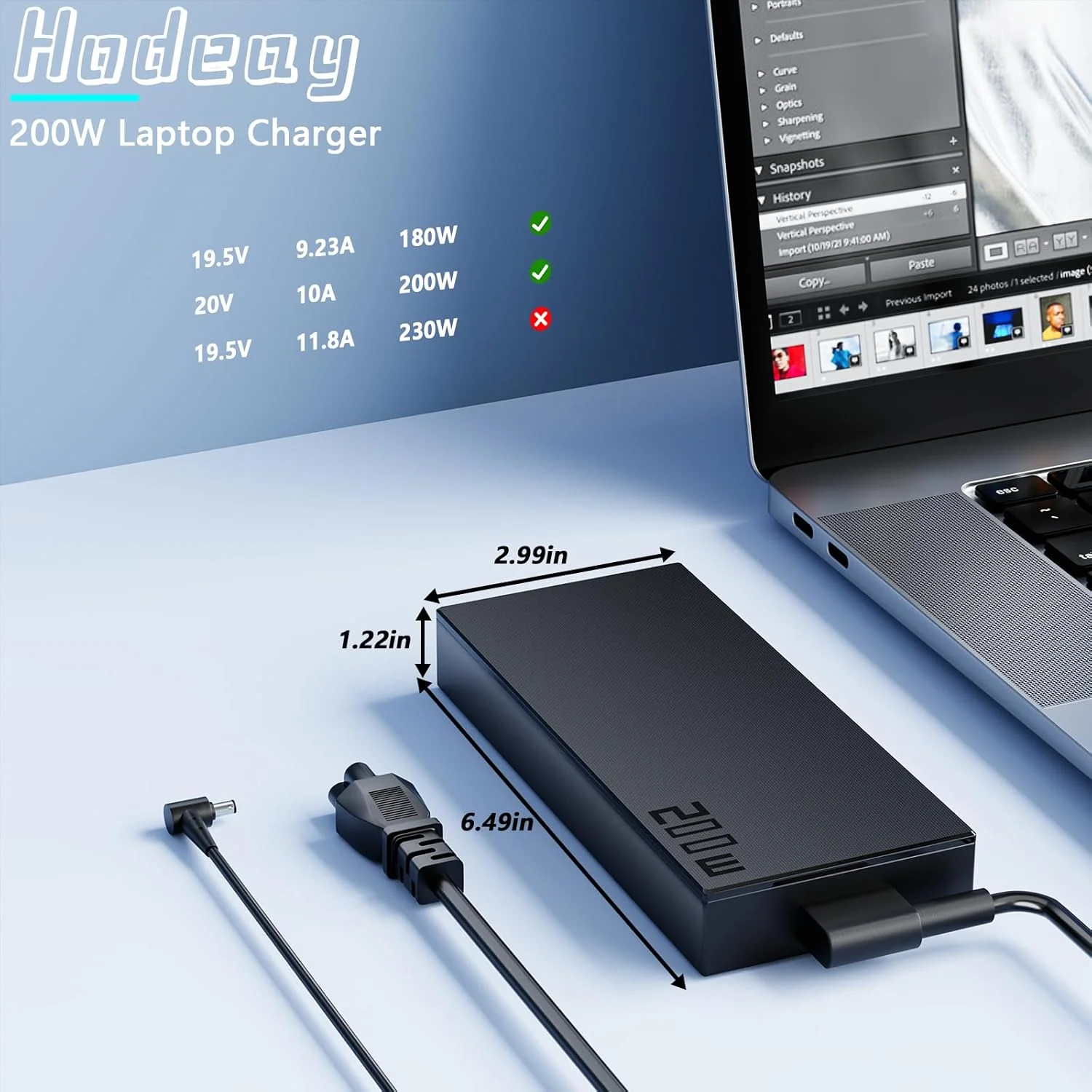 شارژر 200 واتی ADP-200JB سازگار با لپ‌تاپ‌های ایسوس TUF Gaming F15 (2022) FX507 Dash F15 FX517 FX516 FX506 F17 FX707 A15 FA507 FA707 ROG Strix G15 G17 (2022) G713 G513 GA503