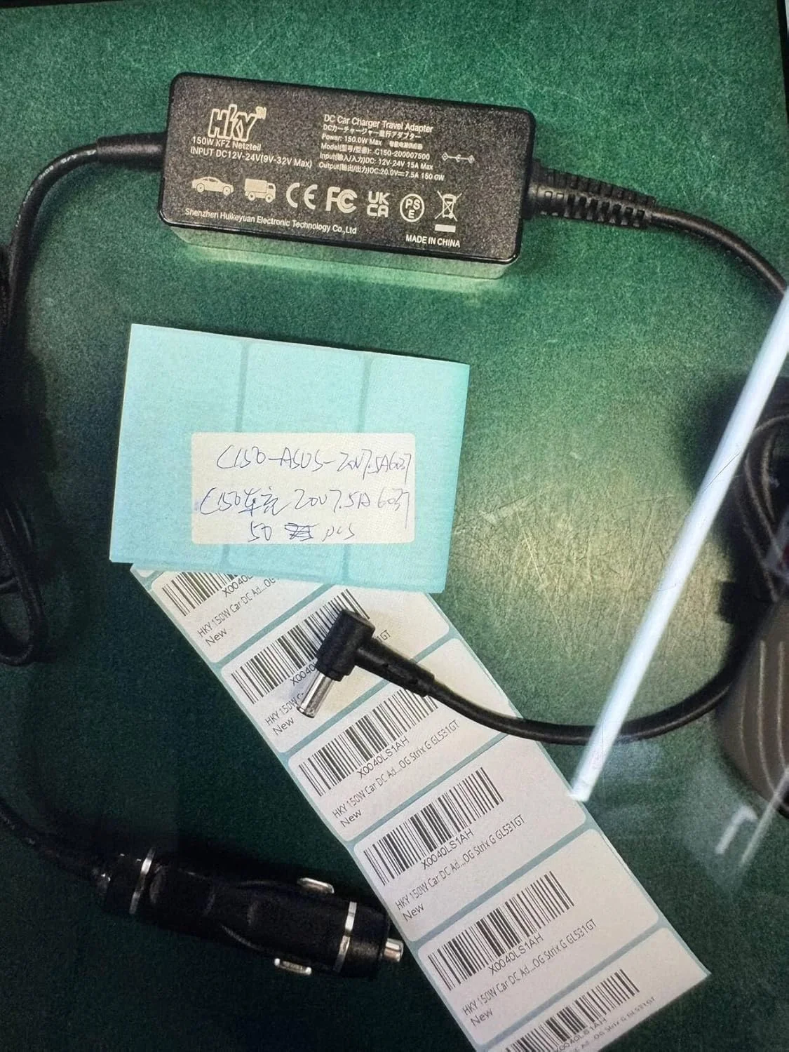 شارژر فندکی لپ تاپ 150 وات 120 وات HKY برای ایسوس ROG Strix G15-G513IH G15-G512LI GL531GT G531GT G512LI، ایسوس TUF Gaming A15-FA506 A17-FA706 FX505GT FX705GT ADP-150CH B A18-150P1A آداپتور برق DC