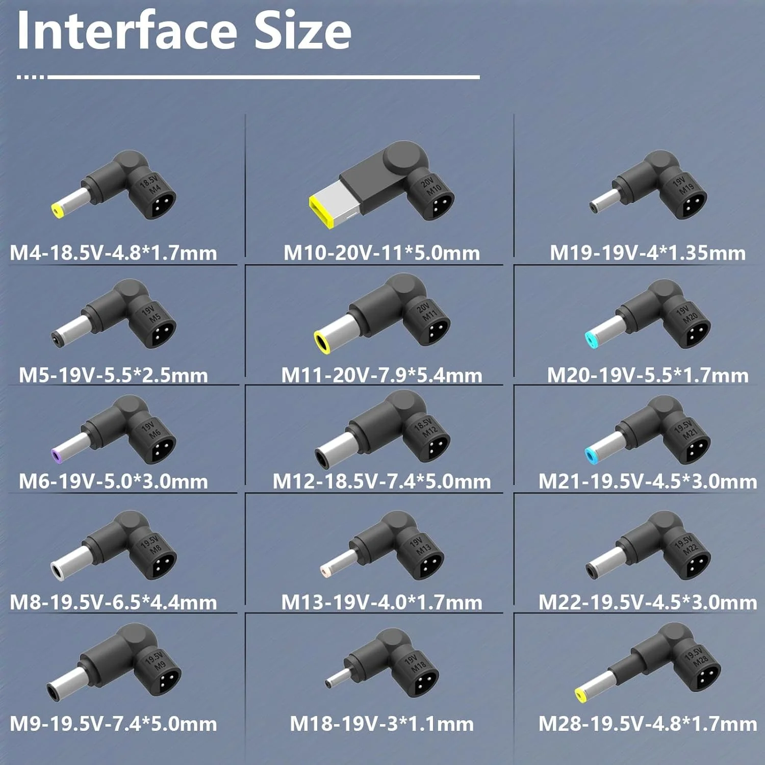آداپتور برق 90 واتی یونیورسال لپ تاپ سازگار با HP Gateway Toshiba Acer ASUS Dell Lenovo Samsung، سیم برق مانیتور با 15 سر