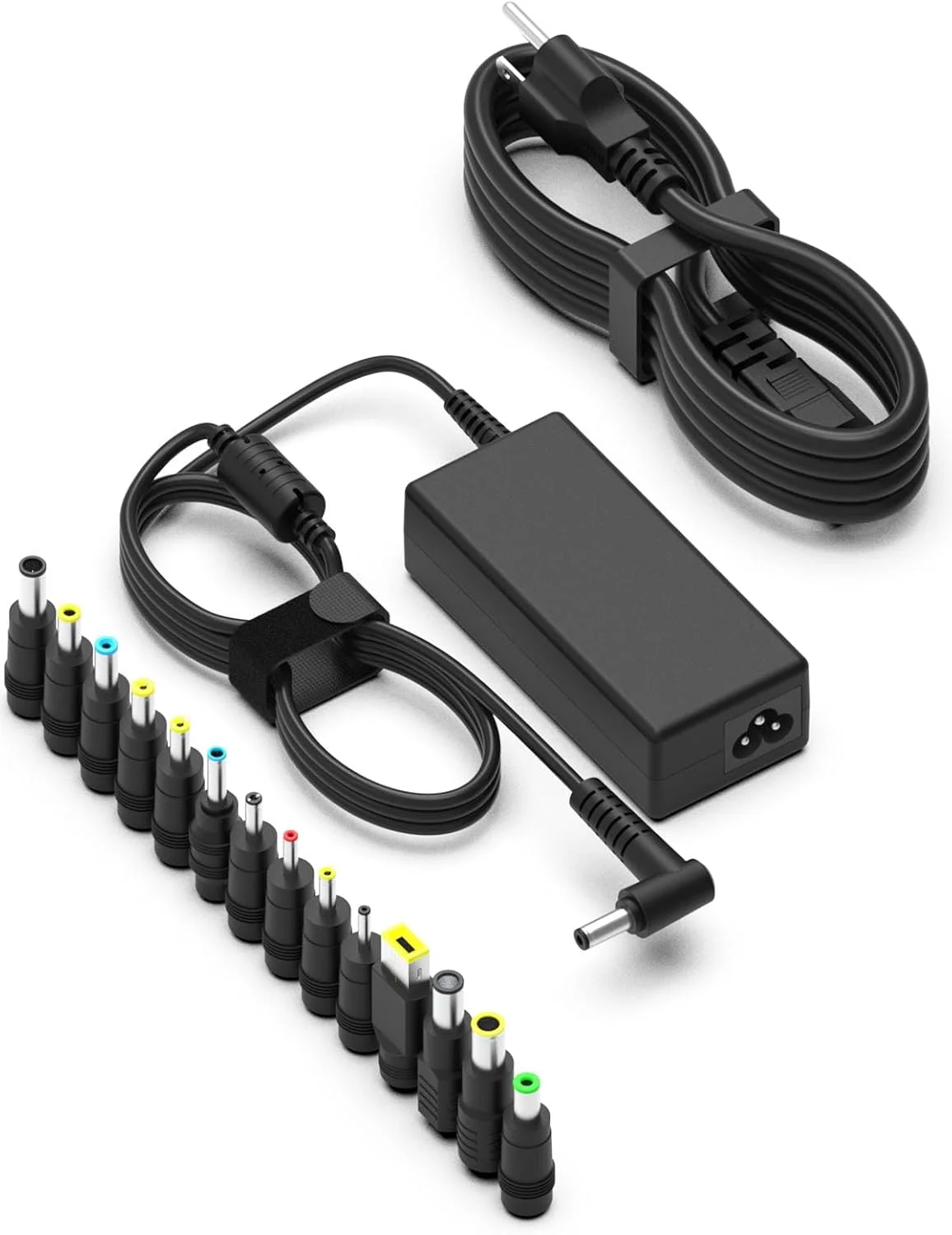 شارژر لپ تاپ یونیورسال 65 واتی سازگار با HP Dell ASUS Lenovo Acer Gateway، سیم برق مانیتور 20 ولت 19 ولت سازگار با مانیتور LCD تلویزیون Samsung LG Aspire Spin Toshiba Satellite JBL Speaker