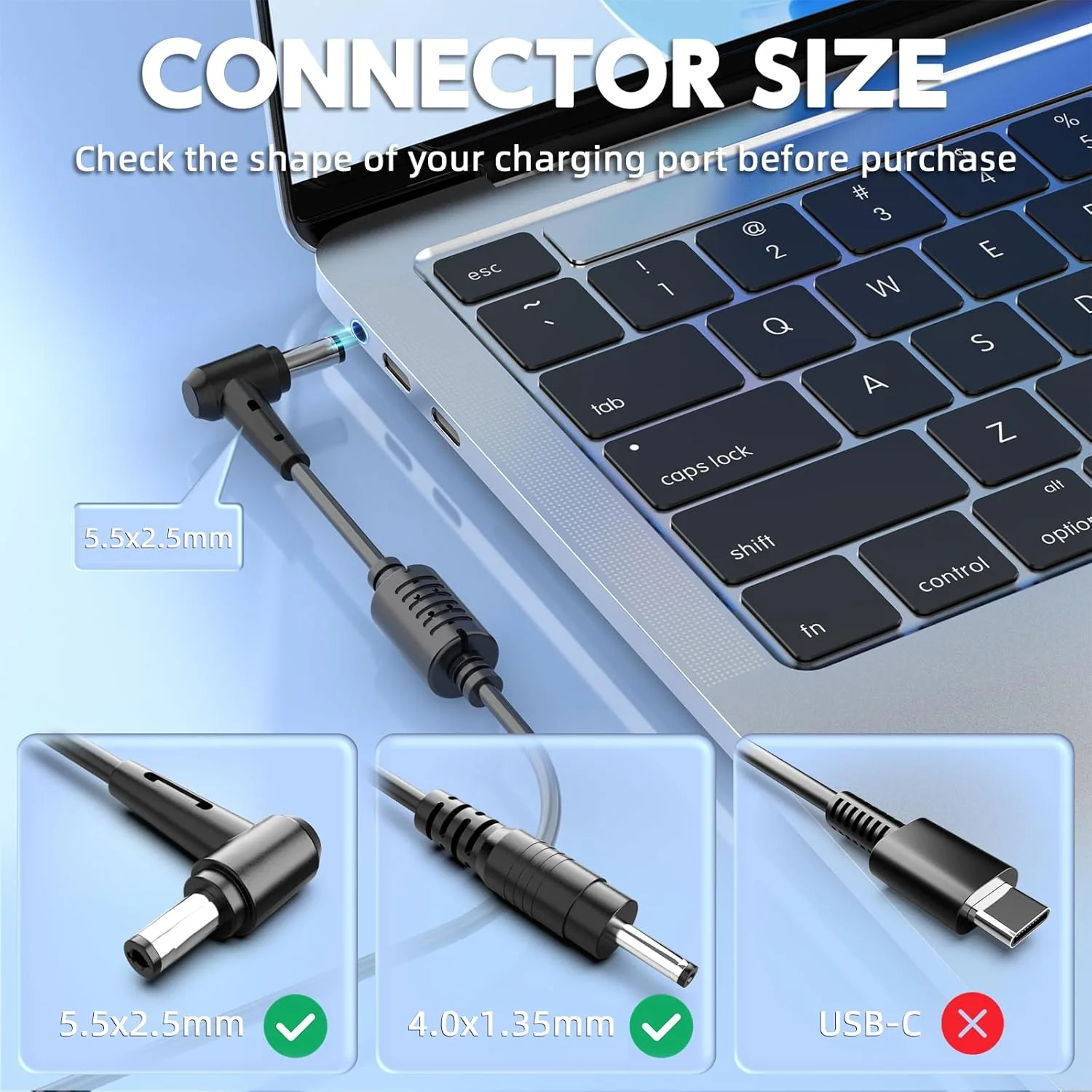 شارژر لپ تاپ 65 واتی سازگار با ایسوس Q551L، X551M، X555L، X550C، X551، U56E، Q500A، Q301L، R554L، S400C، S500C; PA-1650-78, ADP-45BW B, ADP-65DW B, EXA0703YH آداپتور برق لپ تاپ