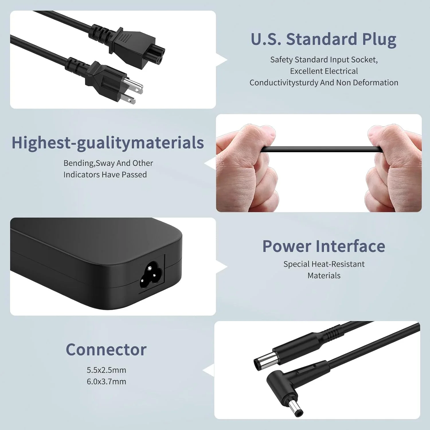 شارژر لپ‌تاپ 180 واتی AC سازگار با سری Asus TUF Gaming A15 F15 A17 F17؛ FX506، FX517، FX706، FX766، FX505، FX566، FX705، FX86، FA506، FA706؛ آداپتور برق ADP-180TB H، ADP-180MB F