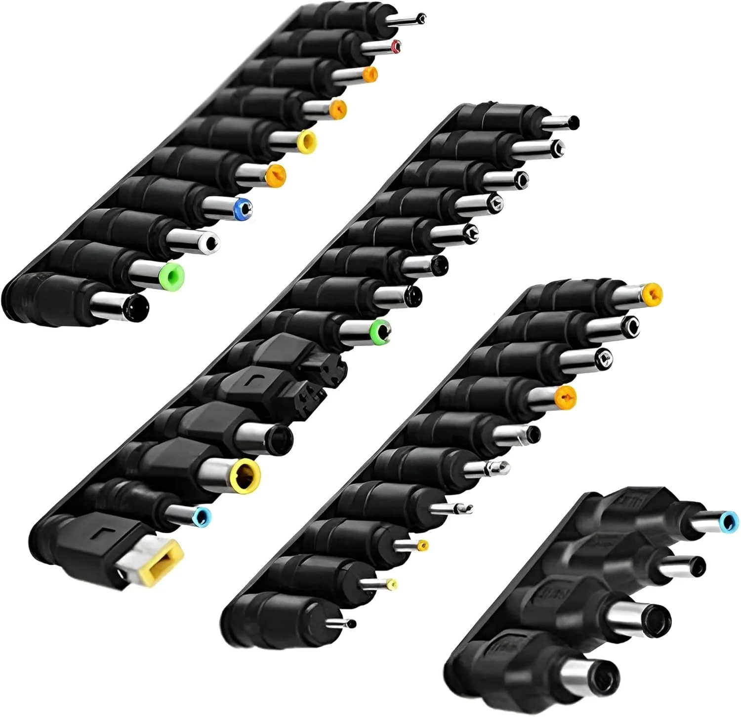 آداپتور کانکتور DC یونیورسال، مجموعه 38 عددی نوک DC 5.5 x 2.1 میلی‌متری، سوکت برق سازگار برای Dell Toshiba Lenovo Thinkpad Asus Acer