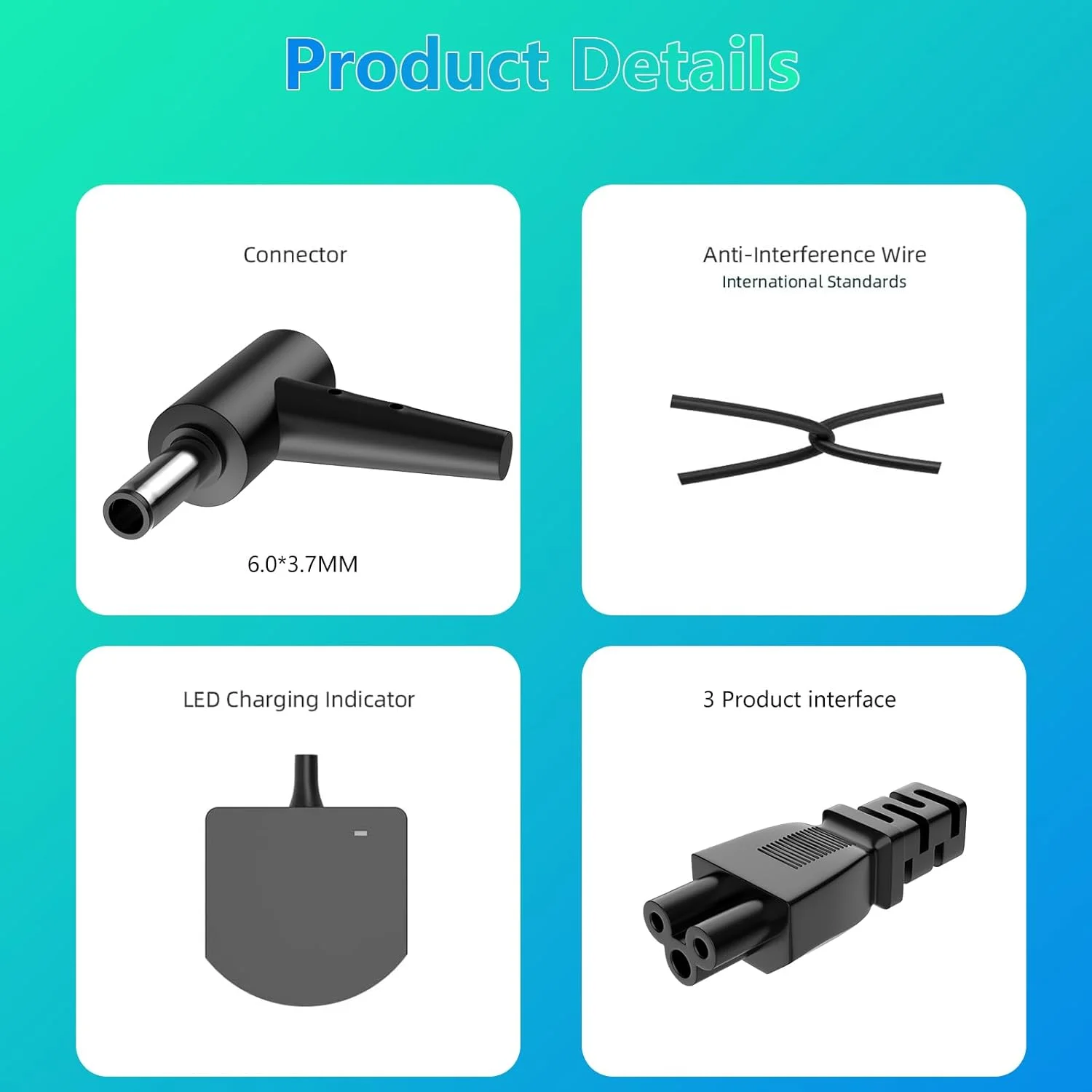 شارژر لپ تاپ 200 واتی مدل ADP-200JB D سازگار با Asus TUF Dash F15، TUF Gaming A15 F15 F17 A17، Rog Zephyrus G15 GA503QM GA503QS GA503QR، Rog-Strix G15 G17 به همراه کابل برق