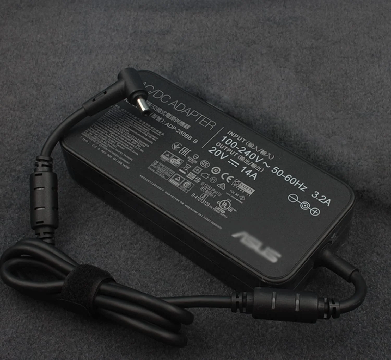 شارژر 280 واتی برای لپ تاپ گیمینگ ایسوس ROG Strix G17 G713 G713P G713PI G713PI-XS96 مدل ADP-280BB B 20V 14A 12A به همراه کابل برق