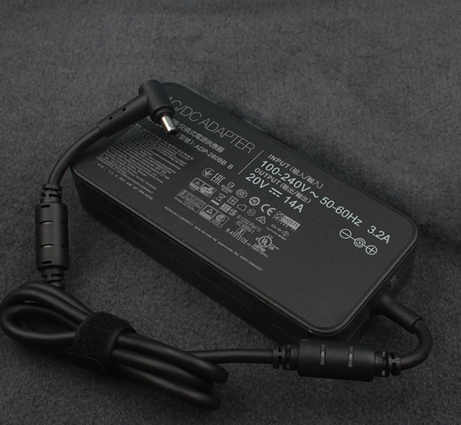 شارژر 280 واتی برای لپ تاپ گیمینگ ایسوس ROG Zephyrus M16 GU604 GU604V GU604VI GU604VI-M16.I94070 مدل ADP-280BB B 20V 14A 12A به همراه کابل برق