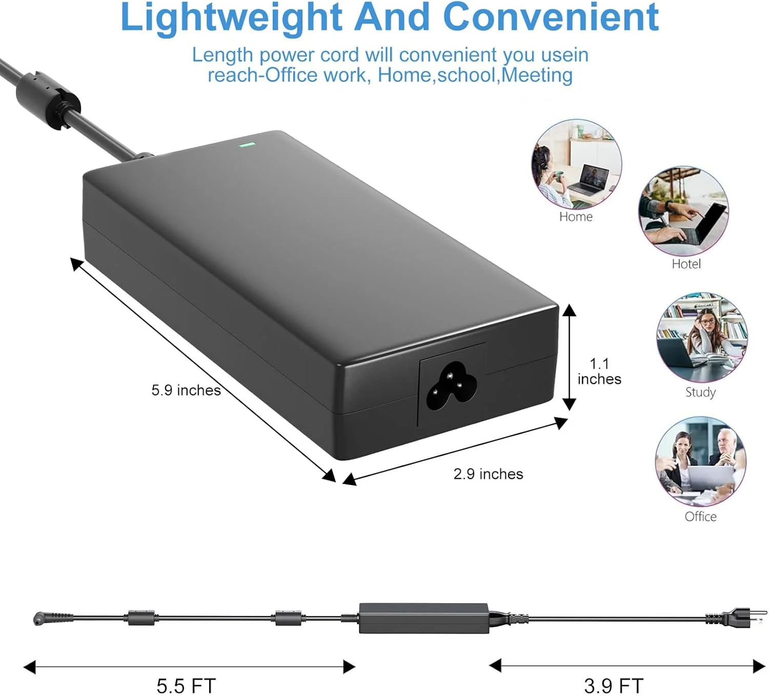 شارژر 120 واتی سازگار با لپ تاپ های اینتل ایسوس NUC 10 11 12 13 14 Pro مدل های 17U70N و 15U70P، سیم برق لپ تاپ مدل های FSP120-ABBN2، A15-120P1A، ADP-120RH B، ADP-120ZB B و PA-1121-28