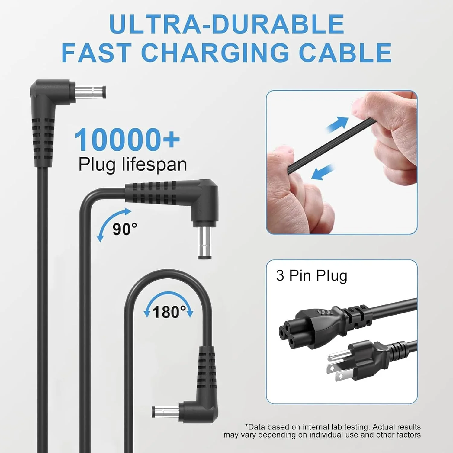 شارژر 120 واتی سازگار با لپ تاپ های اینتل ایسوس NUC 10 11 12 13 14 Pro مدل های 17U70N و 15U70P، سیم برق لپ تاپ مدل های FSP120-ABBN2، A15-120P1A، ADP-120RH B، ADP-120ZB B و PA-1121-28