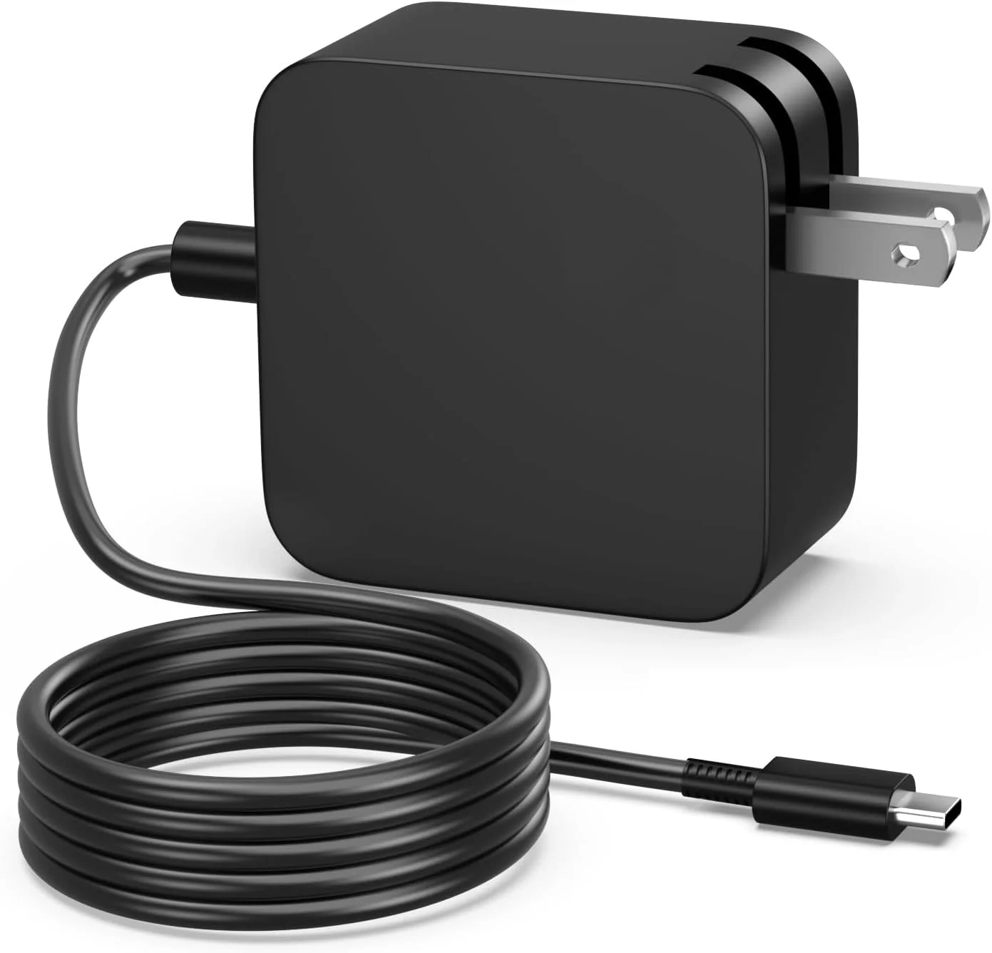 شارژر لپ‌تاپ 65 واتی USB C سازگار با ایسر کروم‌بوک، ایسوس ذن‌بوک، لنوو Thinkpad Yoga، دل، هواوی، مک‌بوک پرو، اچ‌پی و سایر لپ‌تاپ‌ها، آداپتور برق Type C برای خانه، دفتر و مسافرت