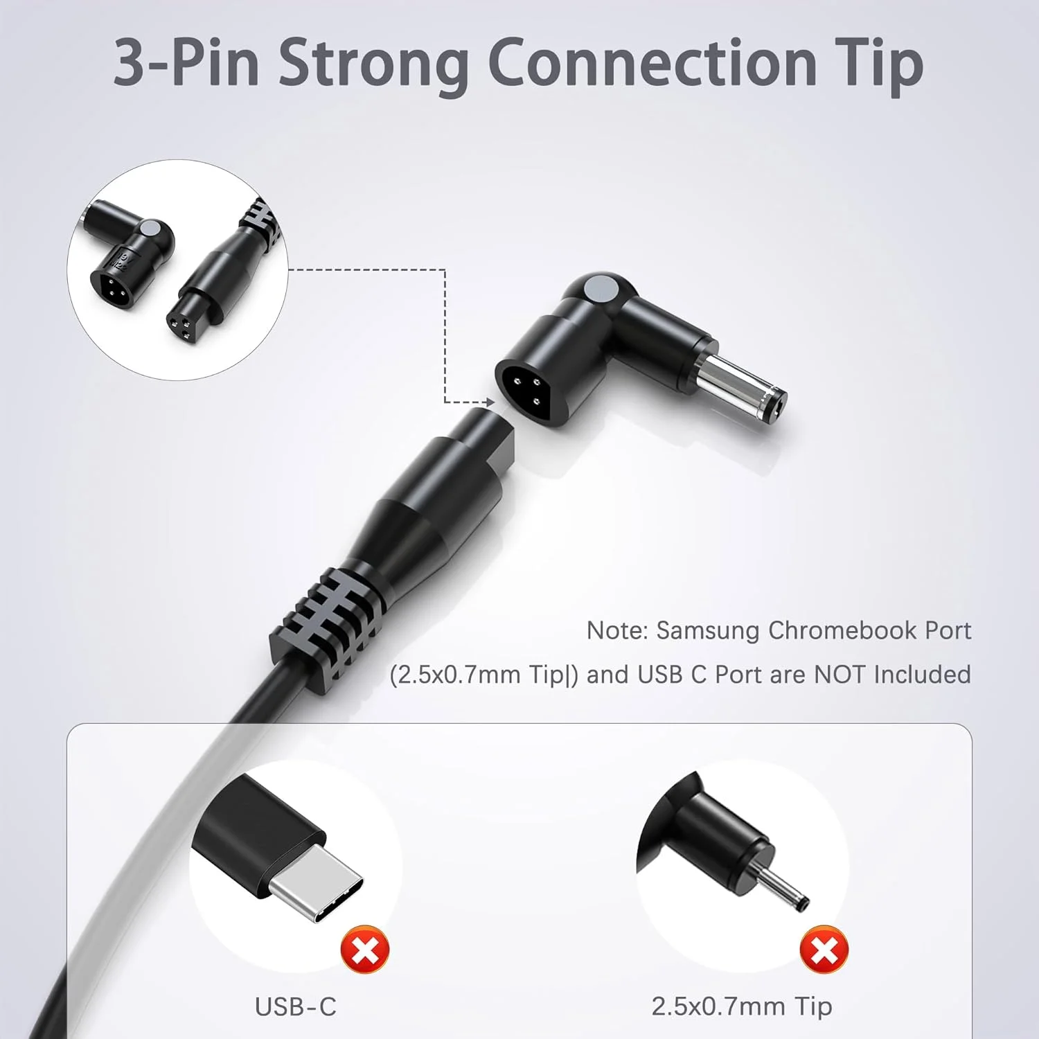شارژر یونیورسال 90 واتی لپ‌تاپ با 16 سر قابل تعویض سازگار با لپ‌تاپ‌های اچ‌پی، لنوو، دل، ایسوس، ایسر، توشیبا، آی‌بی‌ام، گیت‌وی، نوت‌بوک، اولترابوک و کروم‌بوک