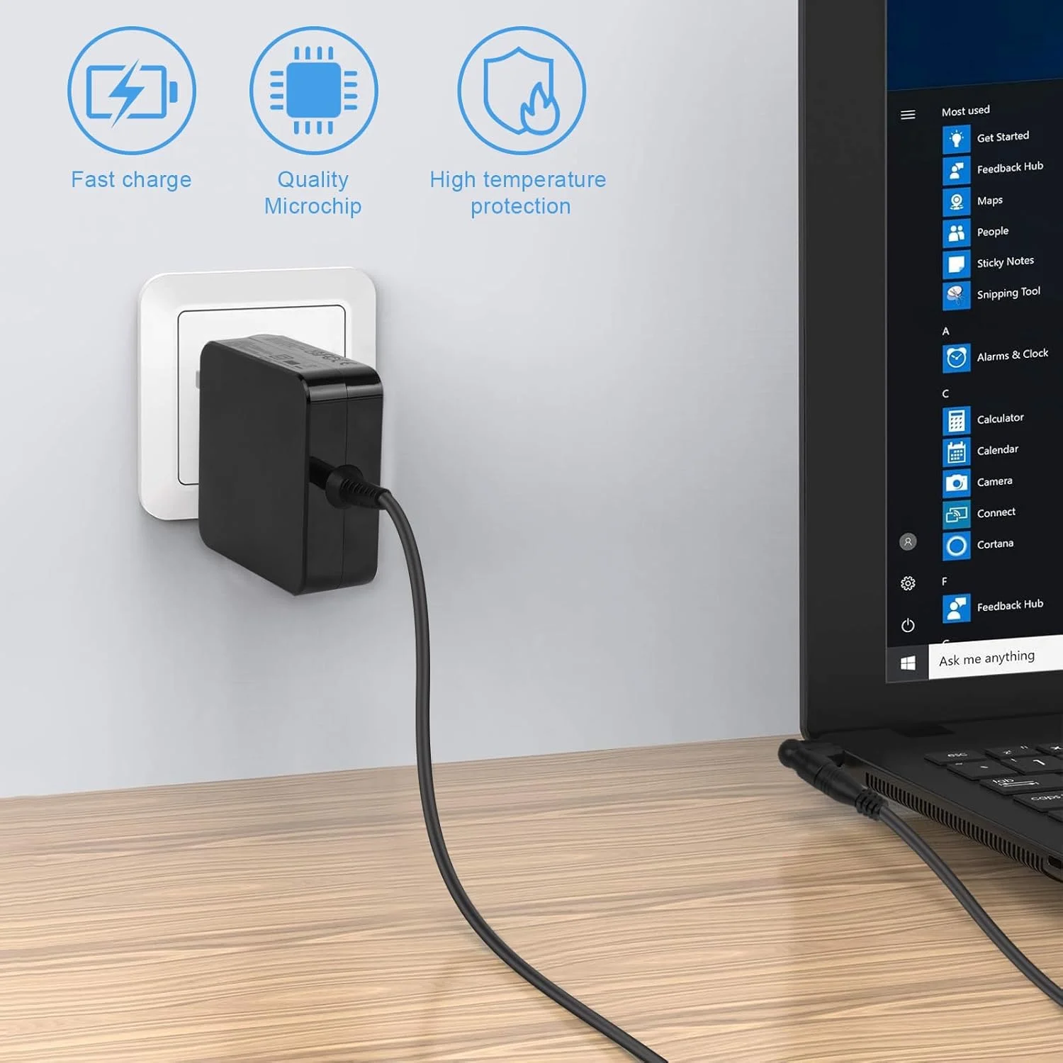 شارژر 65W 45W 33W سازگار با ایسوس X541N X541NA X553M X540S F510U Q200E Q302L Q504UA Q304U UX360C UX31A UX330U UX305C C202SA C300SA کانکتور گرد جایگزین