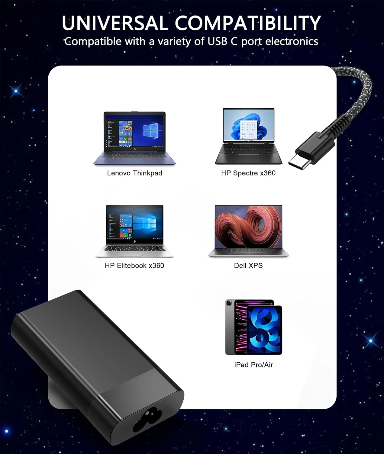 شارژر لپ تاپ باریک 90 واتی USB C برای HP Spectre x360,EliteBook 1040 G4,HP 904082-003 ADP-90FE TPN-DA08 2LN85AA 2LN85AA#ABA 904144-850 L45440-003 آداپتور برق مسافرتی Type C با شارژ سریع