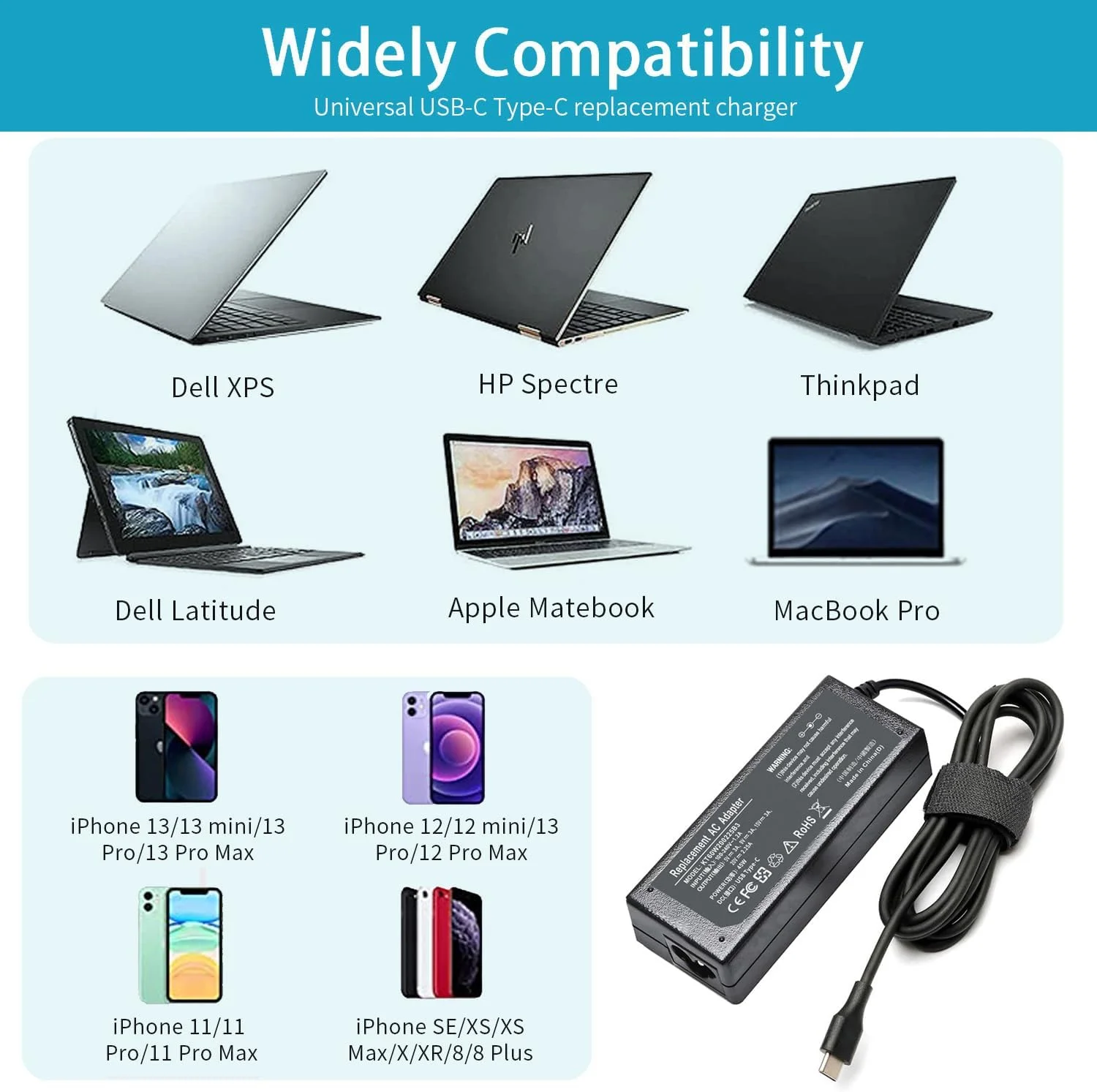 شارژر 45 واتی USB Type C برای ایسر کروم بوک CB315 R721T R751T CB515 CB315-3H CB5-312T C732 C933 C771 C721 C732T-C8VY C733 R752TN CB315-3H-C2C3 C851 N17Q8 CB311 CB314 CB514 CB713 CB714 CB715 CB5-312