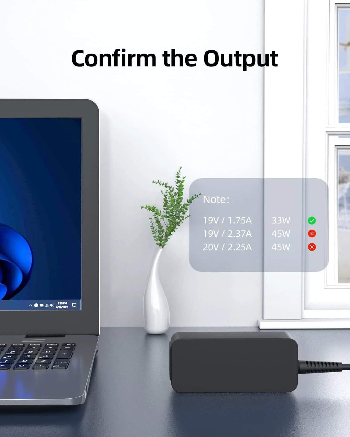 شارژر مناسب برای لپ‌تاپ ایسوس Chromebook C202S C202SA C202 C202SA-YS02 C202SA-YS01 (مناسب برای C202SA-YS04 با توان 40 وات نیست)، اتصال گرد، 33 وات