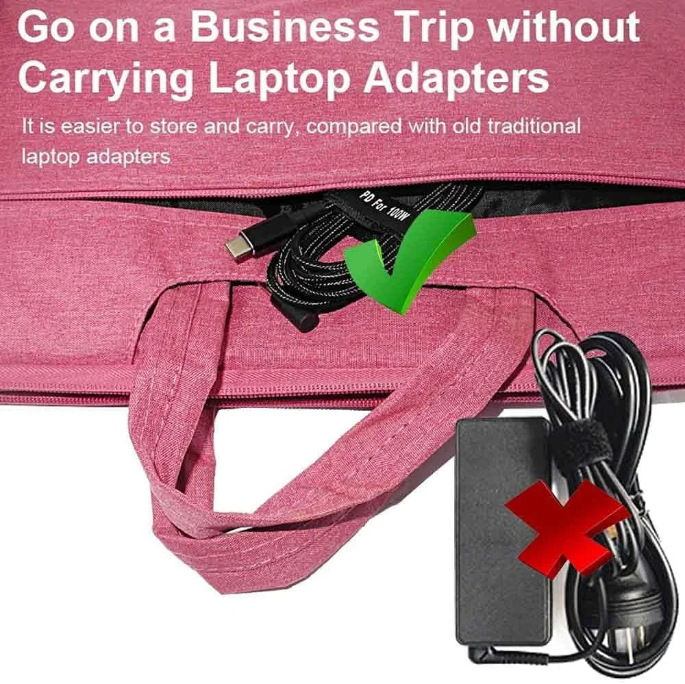 آداپتور کابل شارژ لپ تاپ USB C به 4.5 میلی متر، تبدیل کننده نر نوع C به DC 4.5 x 3.0 میلی متر بافته شده 6.5 فوت، سیم منبع تغذیه شارژر سریع 100 وات PD برای Vostro 12 17 11 XPS 14 3000 7000 5000 13 15 Inspiron