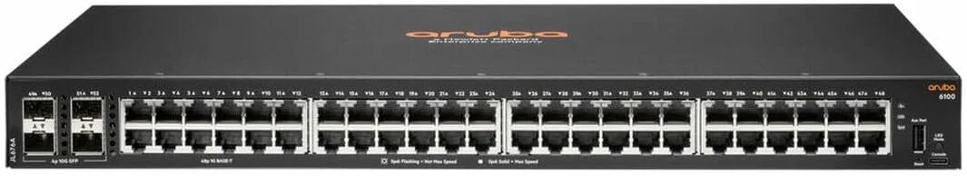 سوئیچ HPE Aruba 6100 با 48 پورت گیگابیتی و 4 پورت SFP+ مخصوص اروپا سوئیچ HPE Aruba 6100 با 48 پورت گیگابیتی و 4 پورت SFP+ مخصوص اروپا