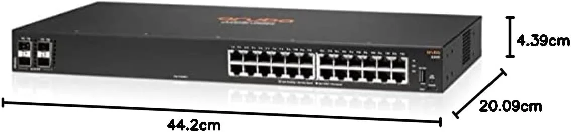 سوئیچ HPE Aruba 6000 24G 4SFP اروپا، R8N88A#ABB، مشکی