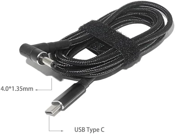 آداپتور کابل شارژ لپ تاپ USB C به اسلیم، تبدیل کننده نر نوع C به DC، طول 2 متر، منبع تغذیه شارژر PD 100 واتی برای ایسوس ویووبوک X200MA X200CA X202E X202 Q200 S200E R417SA (4.0 x 1.3mm برای ایسوس)