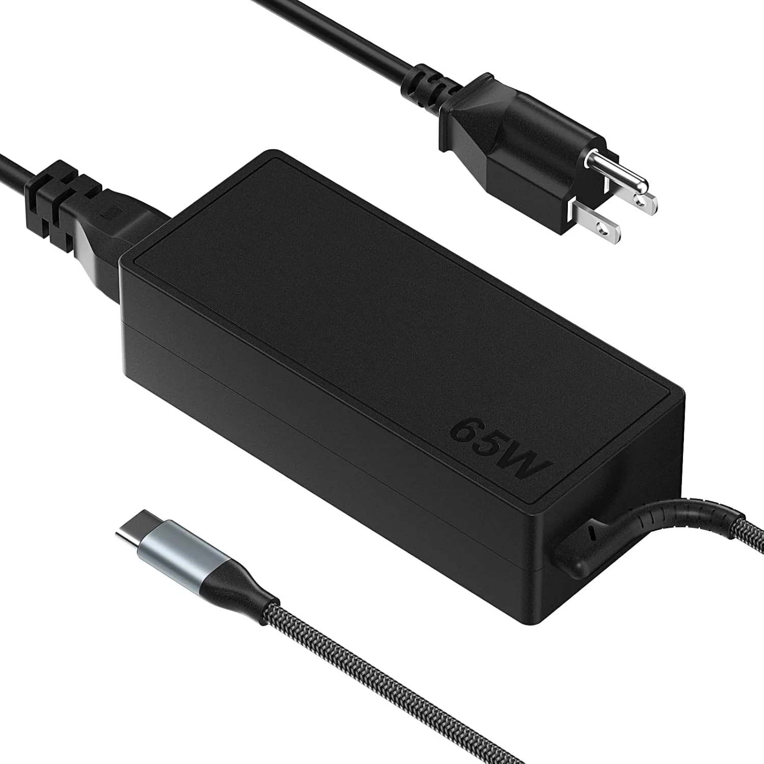 شارژر لپ تاپ 65 واتی USB C، شارژ سریع جهانی کامپیوتر با سیم نوع C سازگار با لپ تاپ های لنوو، دل، اچ پی، ایسوس، ایسر، سامسونگ کروم بوک، مک بوک، برای استفاده در خانه و محل کار