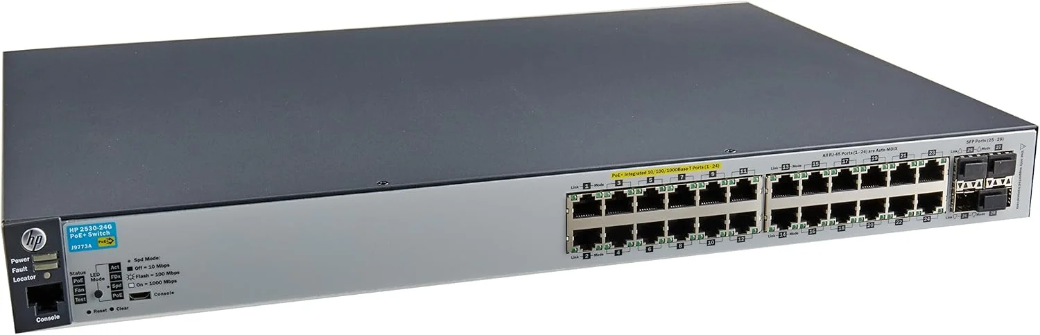 HP J9773A 2530 سری سوئیچ 2530-24G-PoE+ سوئیچ اترنت لایه 2 مدیریت شده با پورت ثابت - تصویر 2