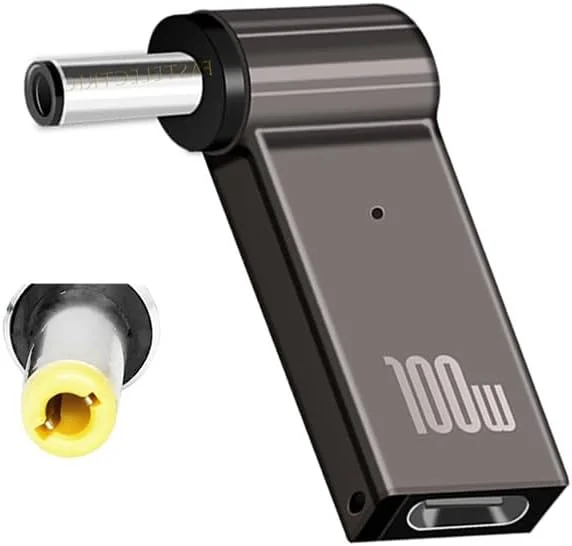 آداپتور USB Type-C به سر گرد شارژ لپ‌تاپ 5.5 میلی‌متری، مادگی 5.5x2.5 میلی‌متری، شارژر دیواری 65 وات یا 100 وات Type-C GaN، برای نوت‌بوک‌های ایسوس فوجیتسو لنوو Q551L U56E X550C X551M R554L Q500A X555L