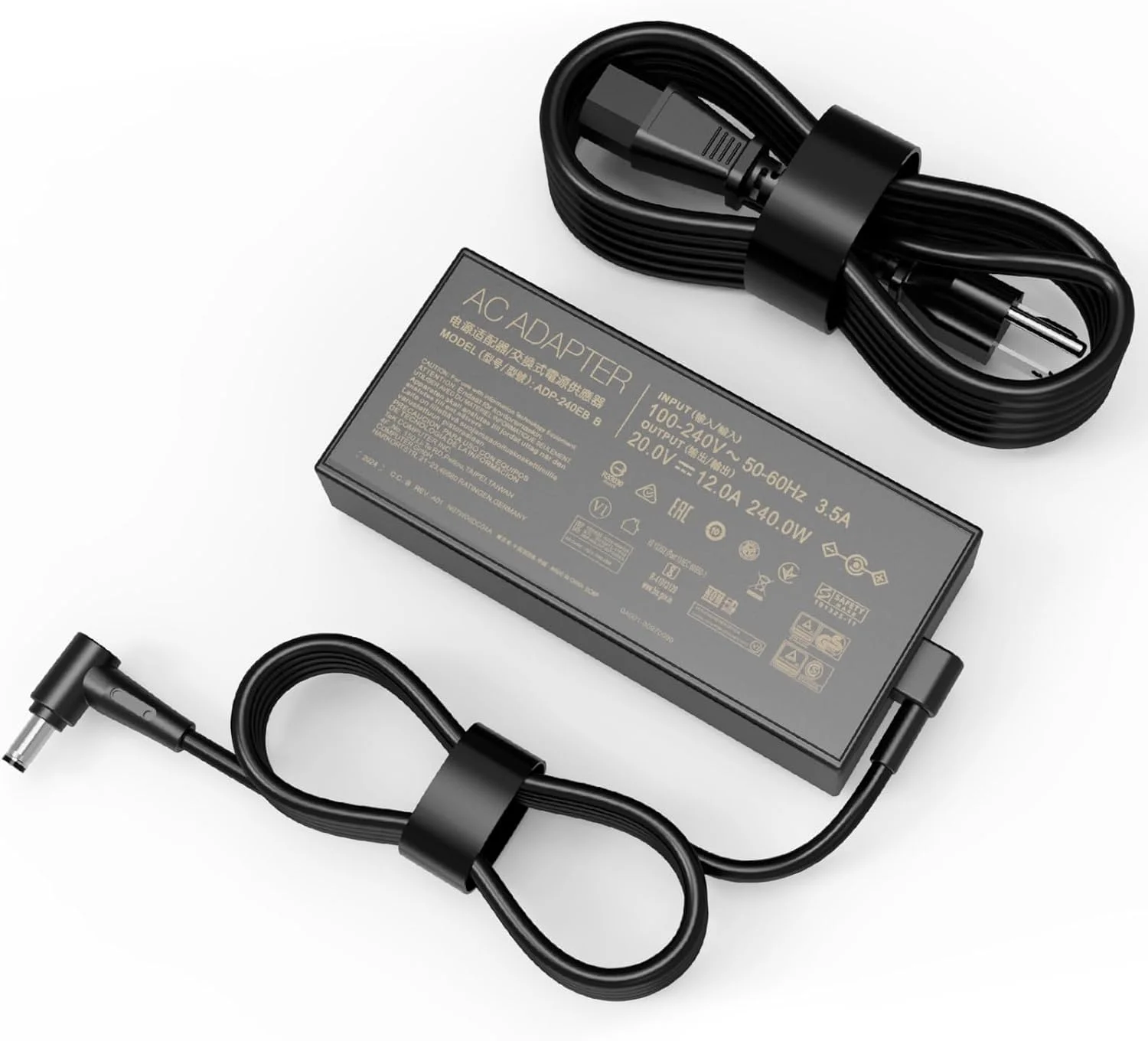 شارژر لپ تاپ 240 واتی سازگار با ایسوس ROG Zephyrus G14 G15 M16 GA401 GA402 GA503 GU603 TUF Gaming F17 F15 A17 A15 FX706 FX505 FX506 FA706 FA506 A20-240P1A آداپتور برق لپ تاپ