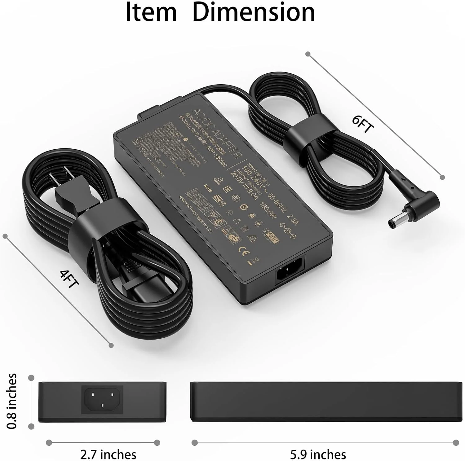 شارژر 120 واتی سازگار با لپ‌تاپ‌های Asus Zenbook Flip 15 OLED Q528 Q528EH Q528E Q537 Q537F Q537FD Q538 Q538E Q538EI Q546FDX Q546FD Q546F Q546 Q547FD Q547F Q547