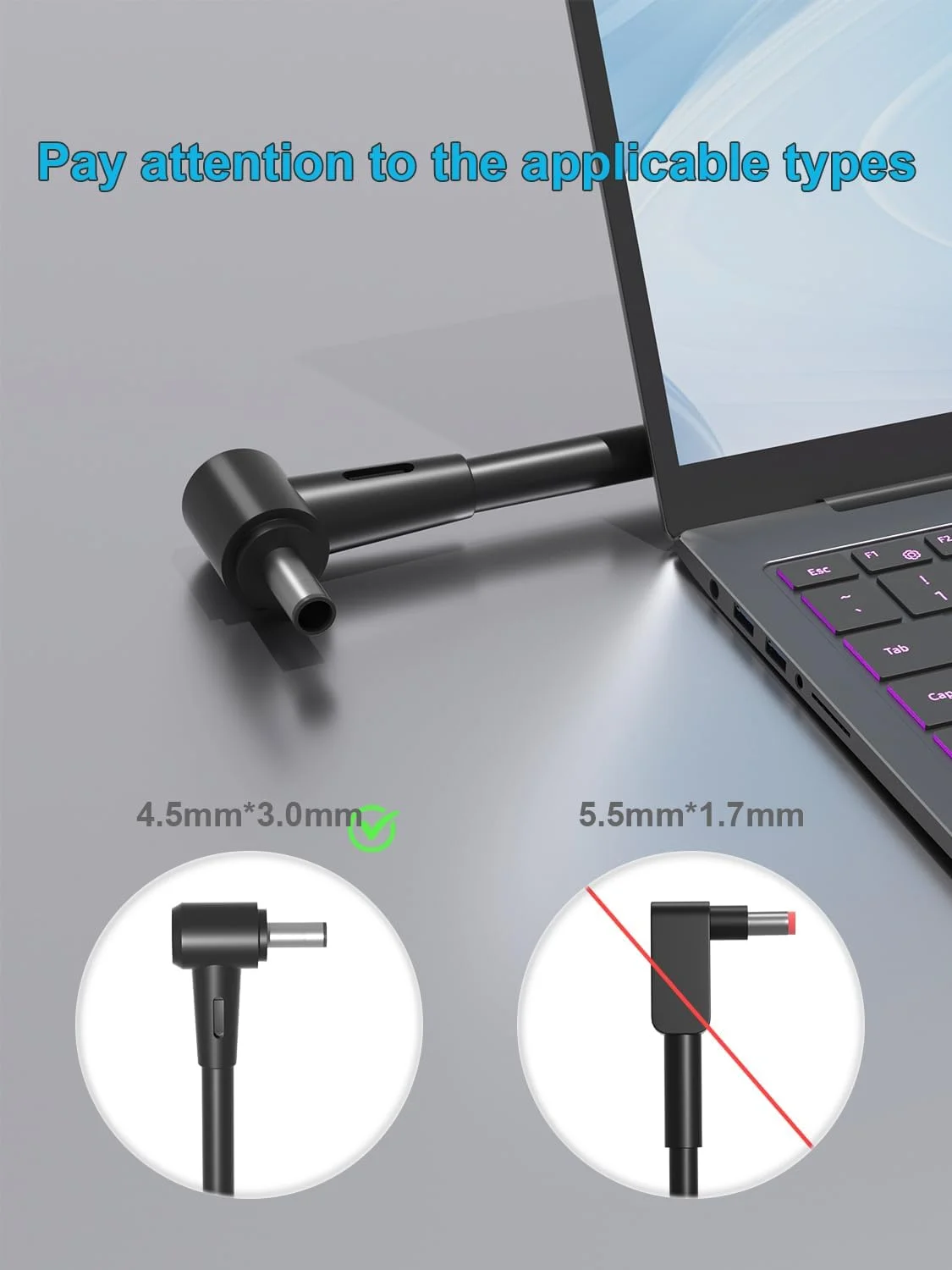 شارژر 150 واتی با نوک 4.5 میلی‌متری برای لپ‌تاپ‌های Asus Vivobook Pro 17 16 16X 15 14X M6500 M6400 K6502 K6500 D3500 K3400 M7400 M7600 K6602 K3605 Zenbook Flip/Pro 14 15 17 UM6702 UX8402 UX550 Creator Q Q540