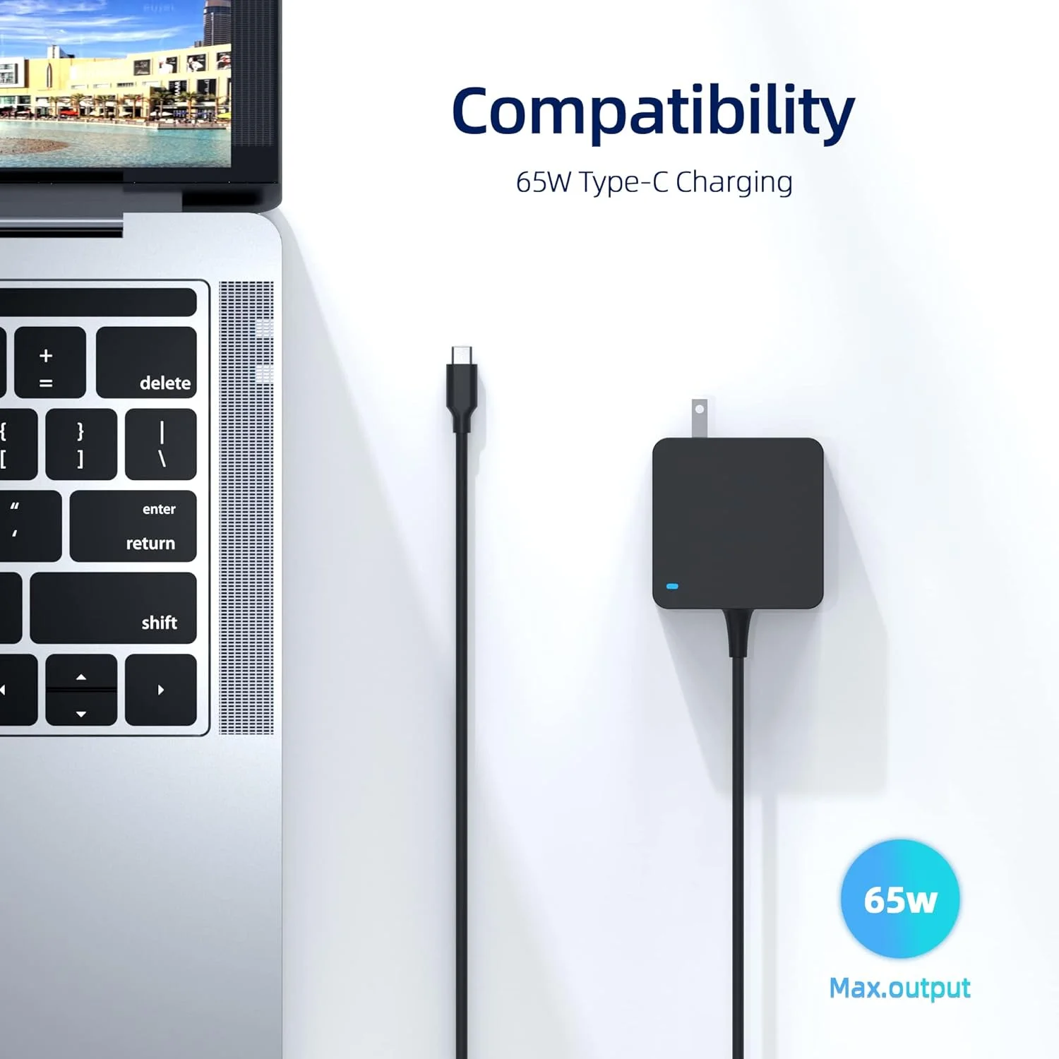 شارژر AC 65W 45W مناسب برای Asus Vivobook 13 Slate OLED/14 16 Flip T3304 TP3407 TP3607، مناسب برای Zenbook S 14 15 16 S14 Q423 Q5507 UM5606 UX5606 UP3404VA Q415 UX5406 UXF3000 لپ تاپ