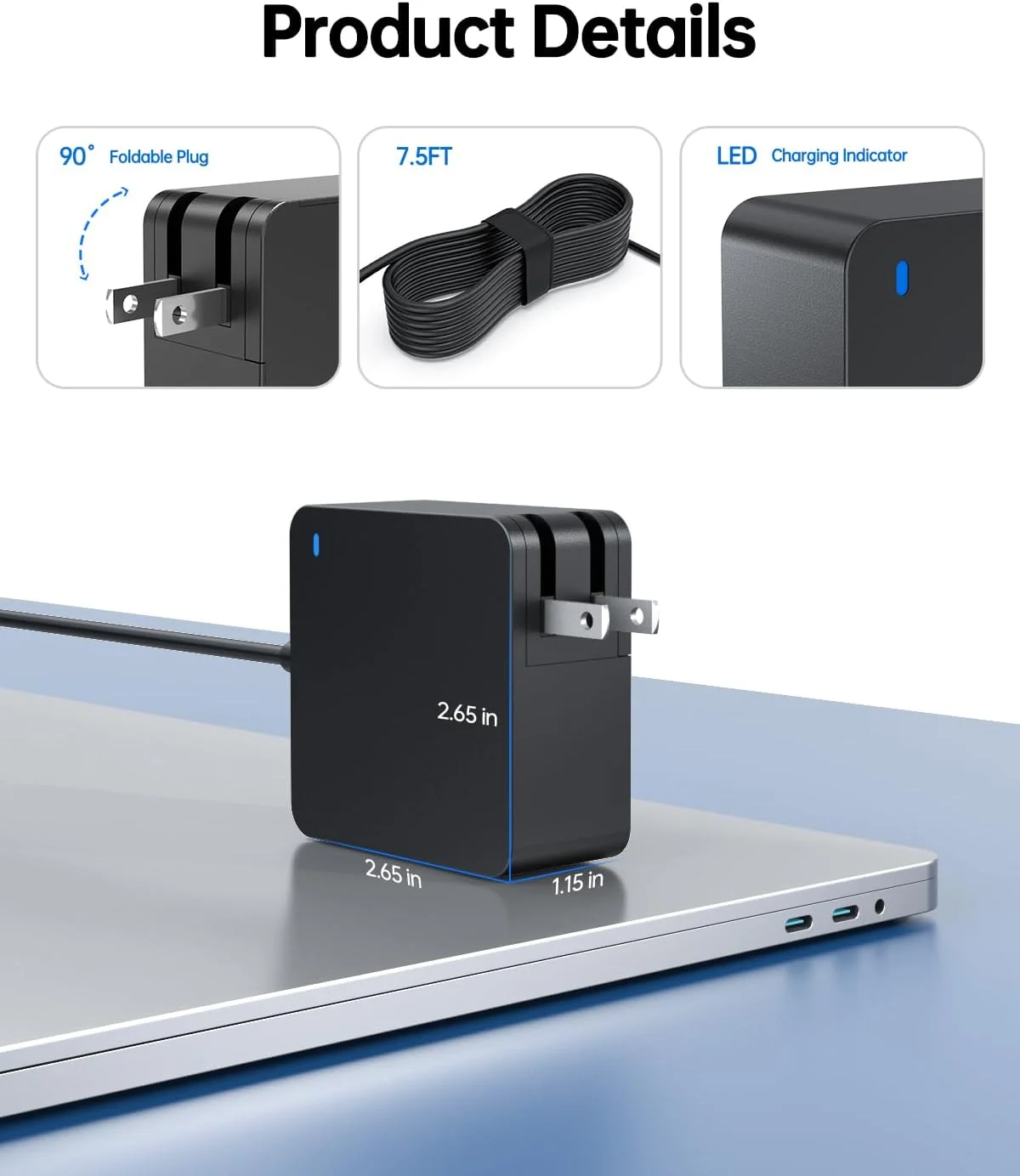 Nicpower Laptop Charger Compatible with Asus Vivobook 15 14 17, Flip 14 15 16, S13 S14 S15, Go 12 14 15, Compatible with Zenbook Replacement (UL Certified Safety), Round Connector, 65W, 45W, 33W