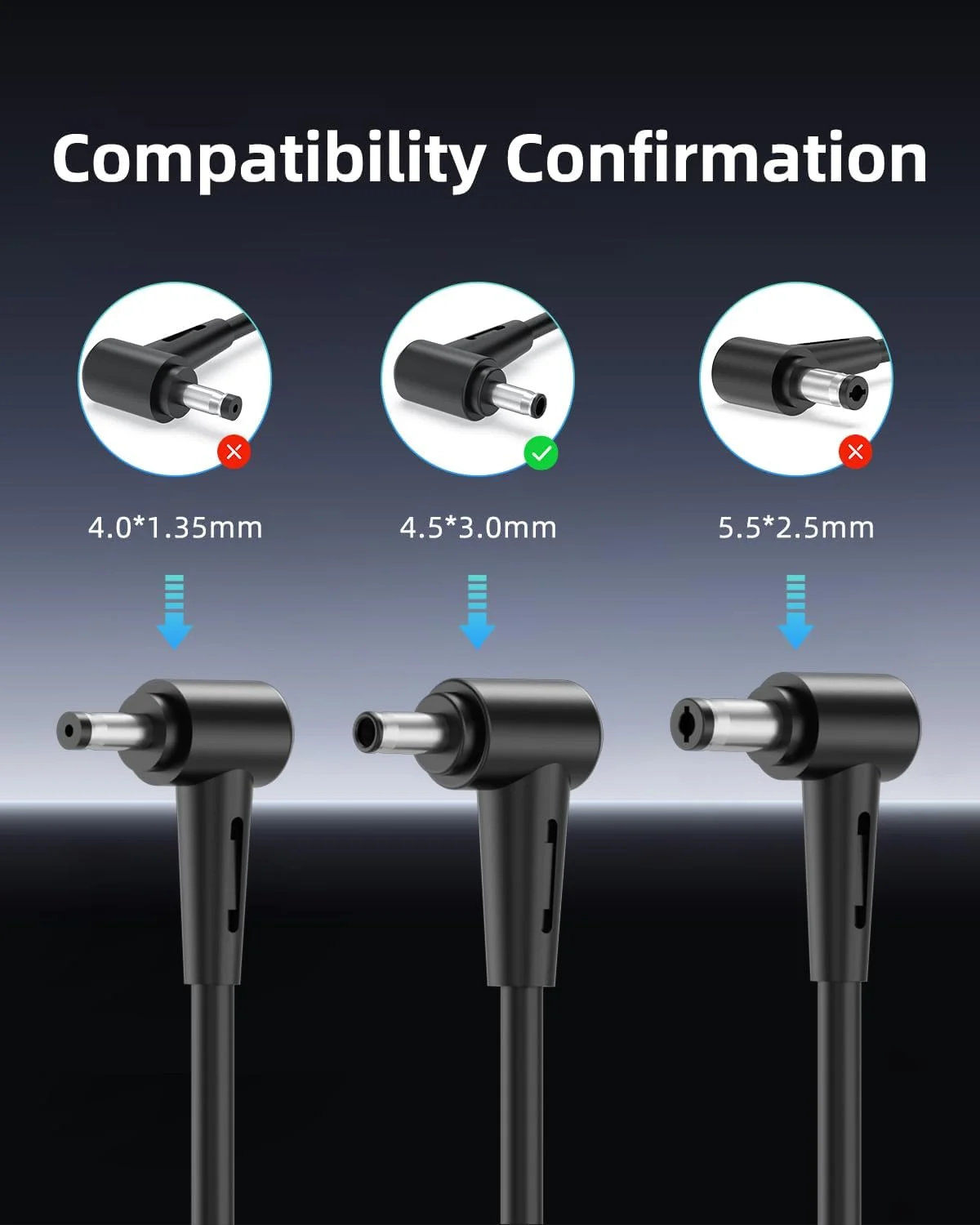 شارژر 65 واتی AC مناسب برای لپ‌تاپ‌های Asus Vivobook OLED 16 14 X1404V X1404Z X1404 X1404ZA X1404VA X1404VAP X1605V X1605Z X1605P X1605E X1605 X1605VA X1605ZA X1405V X1405Z X1405