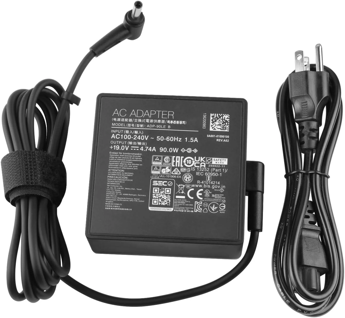 شارژر 90 واتی سازگار با ایسوس ویووبوک 14X 15X S14 S15 S16 OLED K3405 K3405VA K3405VF K5404 K5404VA K5504 K5504VA K5504VN M3504 M3504YA S3504YA S16 Flip TP3604 TP3604VA A19-090P2A 4.5/3.0mm