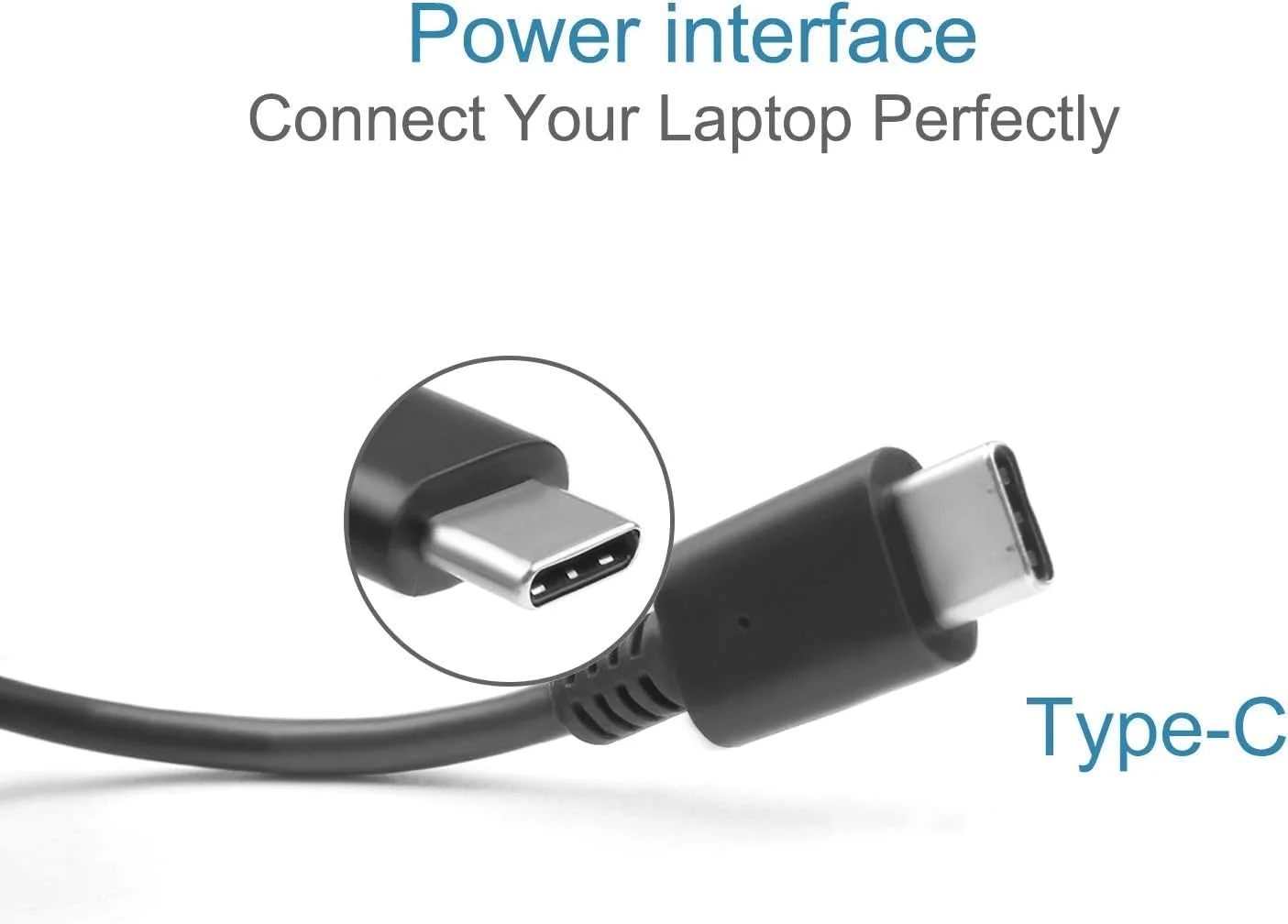 شارژر 65 واتی USB-C برای لپ تاپ های Asus Zenbook 14 OLED Q425 Q425MA UX3405 UX3405MA UX3405MA-PZ076W آداپتور برق 20 ولت 3.25 آمپر