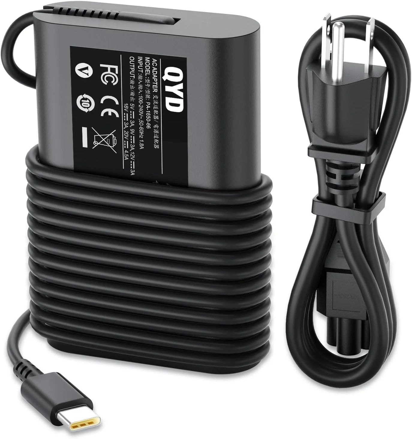 شارژر لپ تاپ 90 واتی USB C برای لنوو Thinkpad/Yoga Dell Chromebook/Latitude/XPS، HP، ایسوس، سامسونگ، ایسر، منبع تغذیه لپ تاپ USB C گوگل