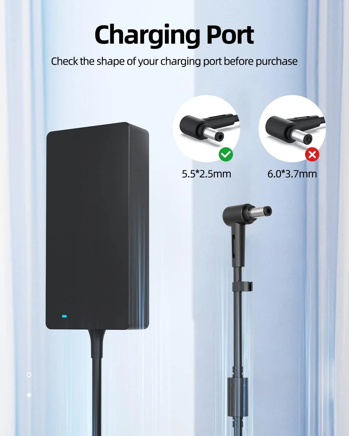 شارژر 180 واتی AC مناسب برای مانیتورهای Asus Rog Swift Strix PG27UQ PG32UQ XG49VQ G750J G750JW G750JM G750JX G752V G752VL G752VT G752VM G751J G751JM G751JL G75V G75VX G75VW G46VW G46V