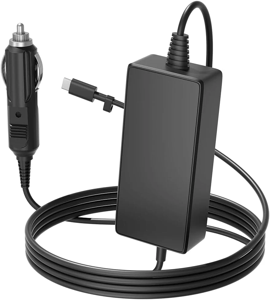 شارژر لپ‌تاپ ۱۰۰ واتی خودرو USB C سازگار با مک‌بوک، اچ‌پی، دل، ایسر، ایسوس، لنوو، تینک‌پد، نیمو، ام‌اس‌آی، ال‌جی، سامسونگ، سرفیس پرو ۱۰ ۹ ۸، گوگل کروم‌بوک، آیپد، ROG Ally، استیم دک و دستگاه‌های Type-C
