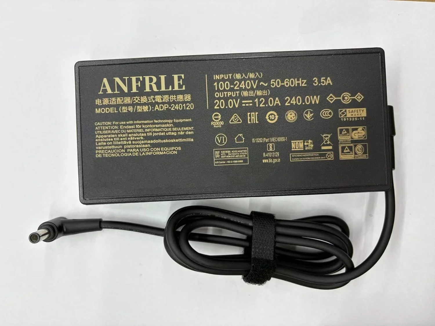 شارژر 240 واتی سازگار با لپ‌تاپ‌های ASUS ROG Zephyrus M16 GU603 GU603Z GU603H GU603V GU603ZX GU603ZM GU603ZE GU603ZW GU603ZU GU603HM GU603HE GU603HR GU603VI GU603VV