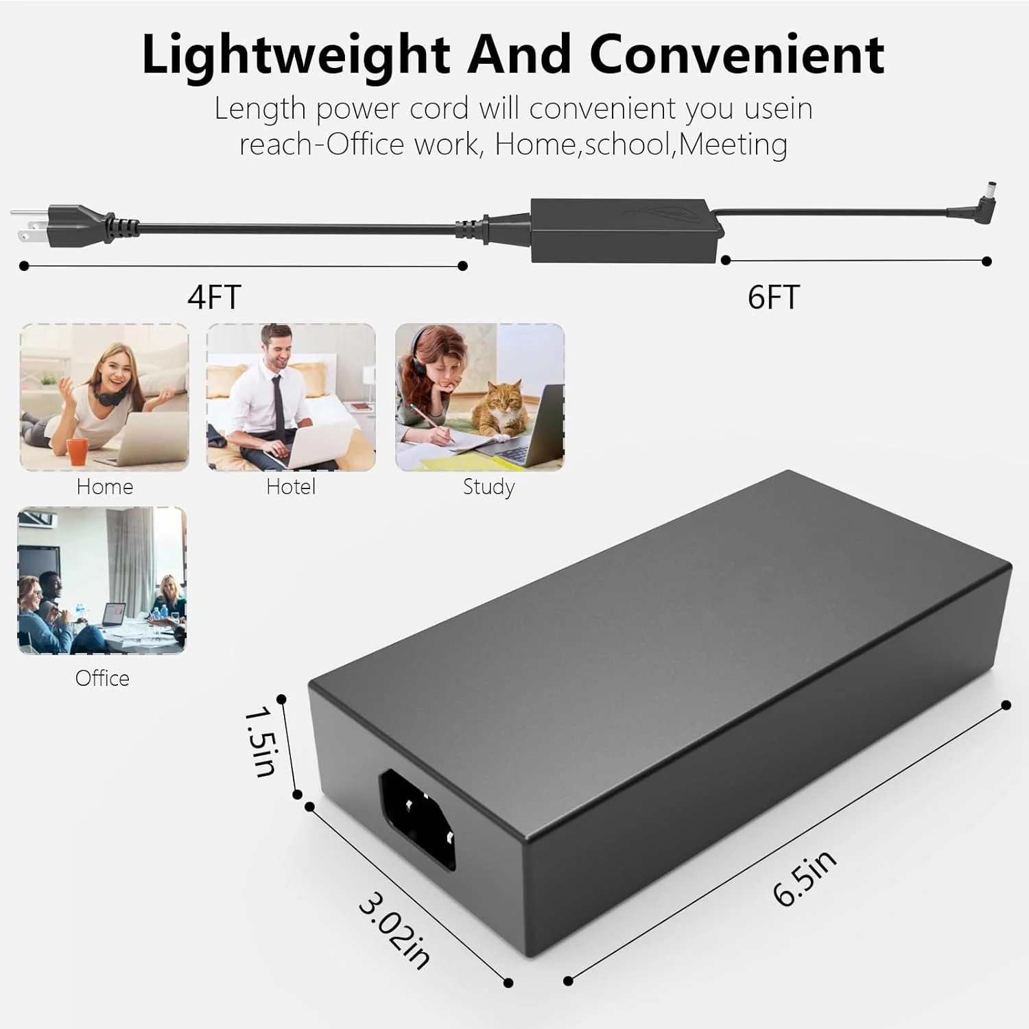 شارژر 240 واتی مناسب برای لپ‌تاپ‌های ASUS ROG Zephyrus G14 M16 GA401 GA401I GA401Q GA401QM GA402 GA402R GA402X GA402RJ GA402RK GA402NU GA402XV GU603 GU603HM GU603HR GU603HE GU603ZX GU603ZE