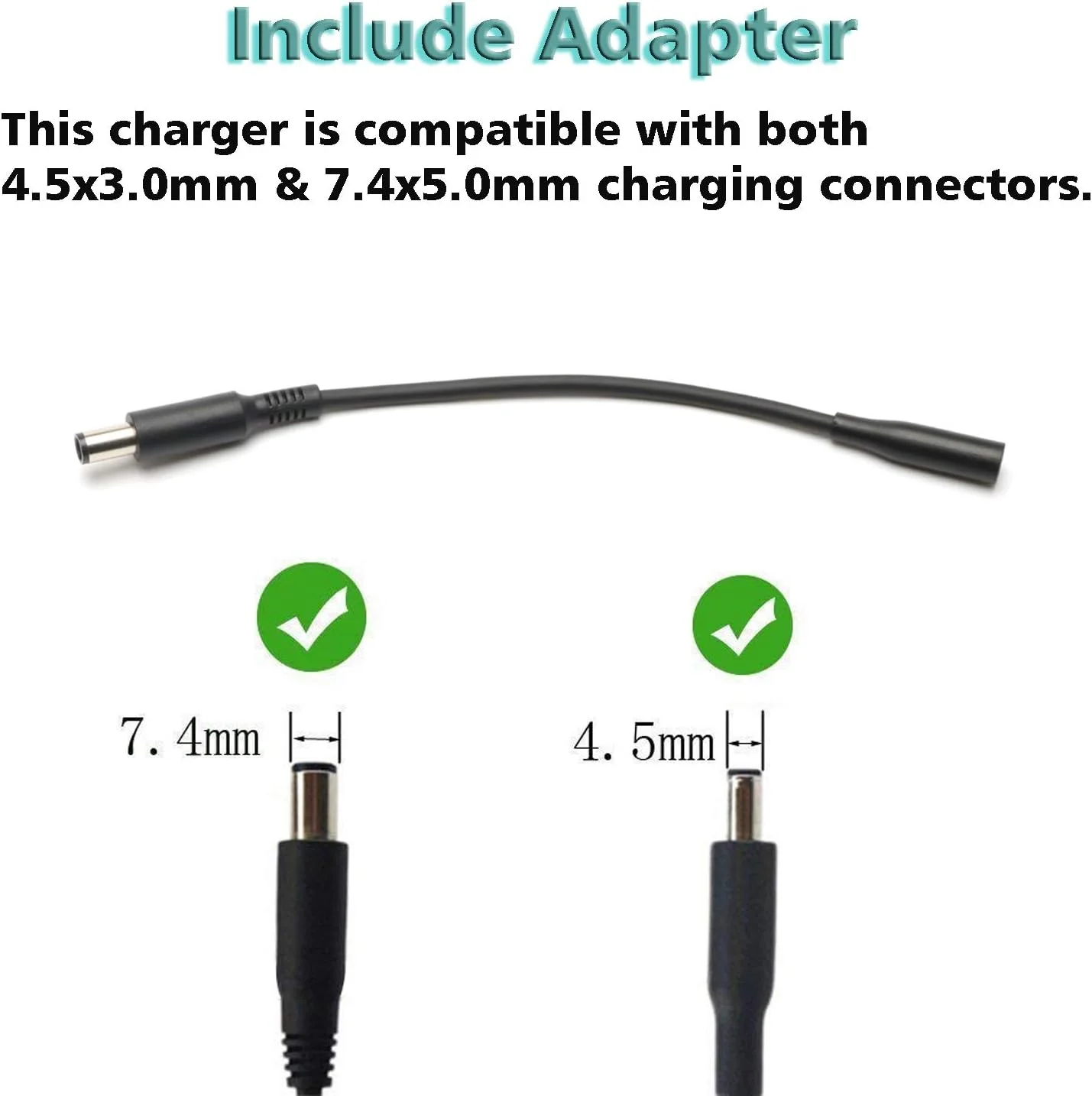 شارژر 65 واتی AC برای دل Inspiron سری های 15-7000، 15-5000، 15-3000، 17-7000، 17-5000، 17-3000، 13-7000، 11-3000 2 در 1، 3558، 3181، 5100، 5535، 5555، 5558، 5559، 5567، XPS 9350، 9360 la65ns2-01، منبع تغذیه لپ تاپ