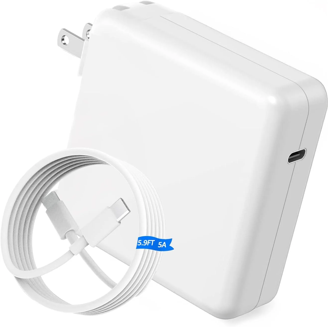 شارژر مک بوک پرو 96 واتی برای مک بوک پرو ایر 13 14 15 16 اینچی 2024 2023 2022 2021 2020، لپ تاپ M1 M2 M3 M4 آداپتور برق شارژ سریع USB C، آیپد پرو، شامل کابل Type C